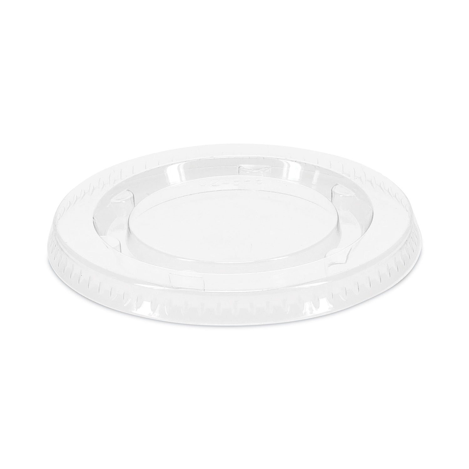 Pactiv Evergreen Plastic Portion Cup Lid, Fits 1.5 oz to 2.5 oz Cups, Clear, 100/Pack, 24 Packs/Carton