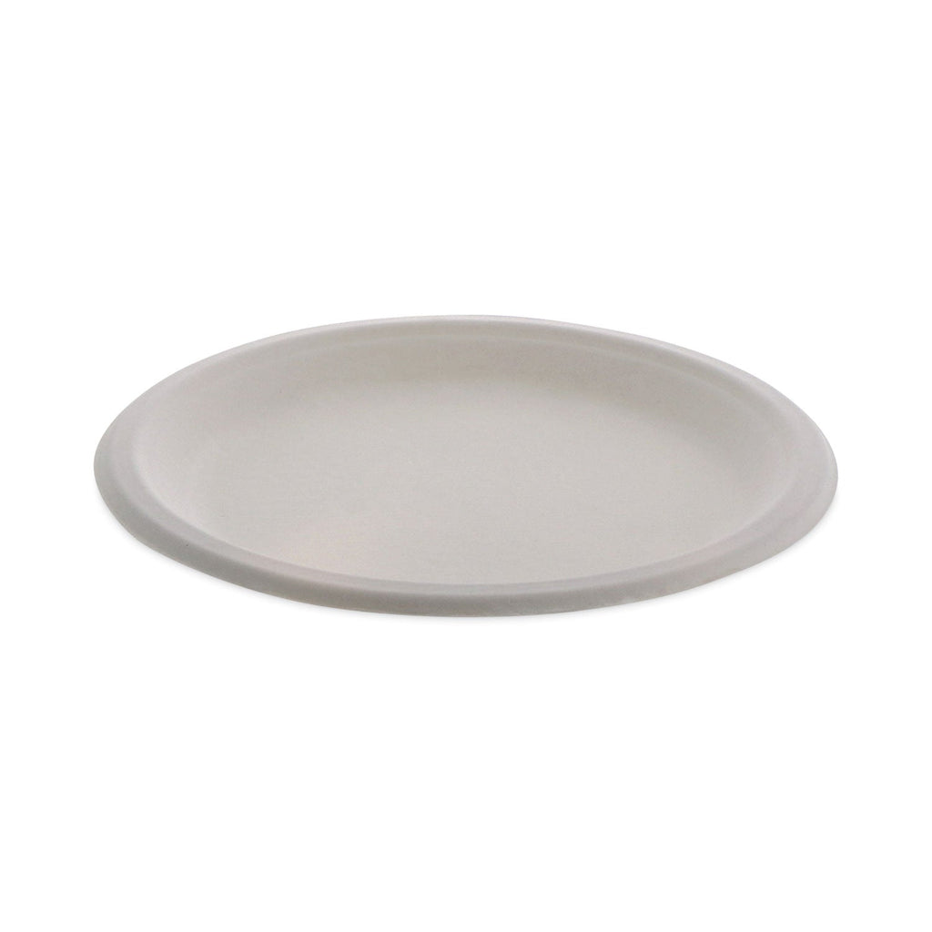 Pactiv Evergreen EarthChoice Compostable Fiber-Blend Bagasse Dinnerware, Plate, 9" dia, Natural, 500/Carton