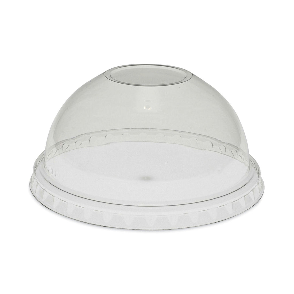 Pactiv Evergreen EarthChoice Strawless RPET Lid, Dome Lid, Fits 9 oz to 20 oz "A" Cups, Clear, 900/Carton