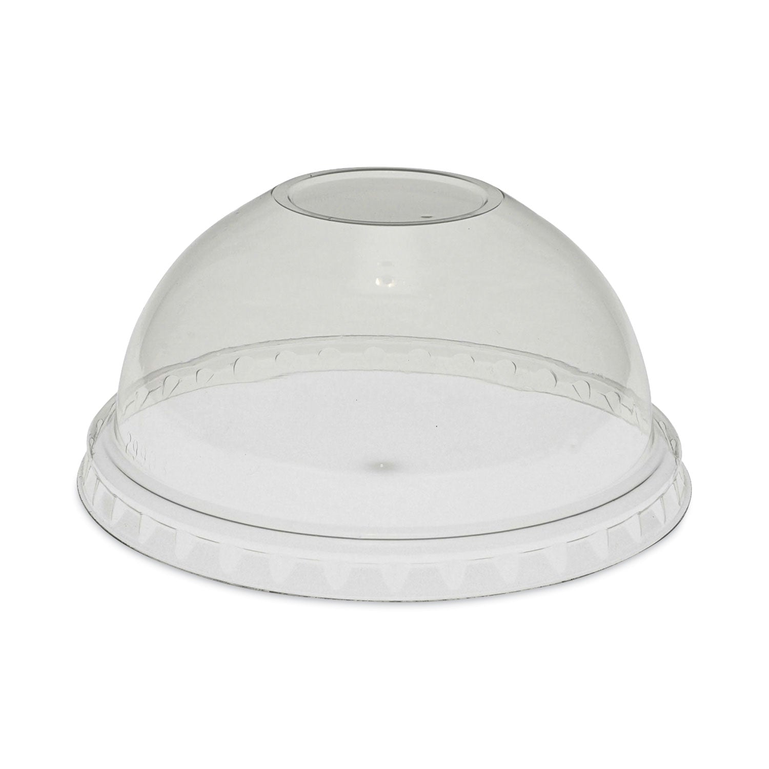Pactiv Evergreen EarthChoice Strawless RPET Lid, Dome Lid, Fits 9 oz to 20 oz "A" Cups, Clear, 900/Carton