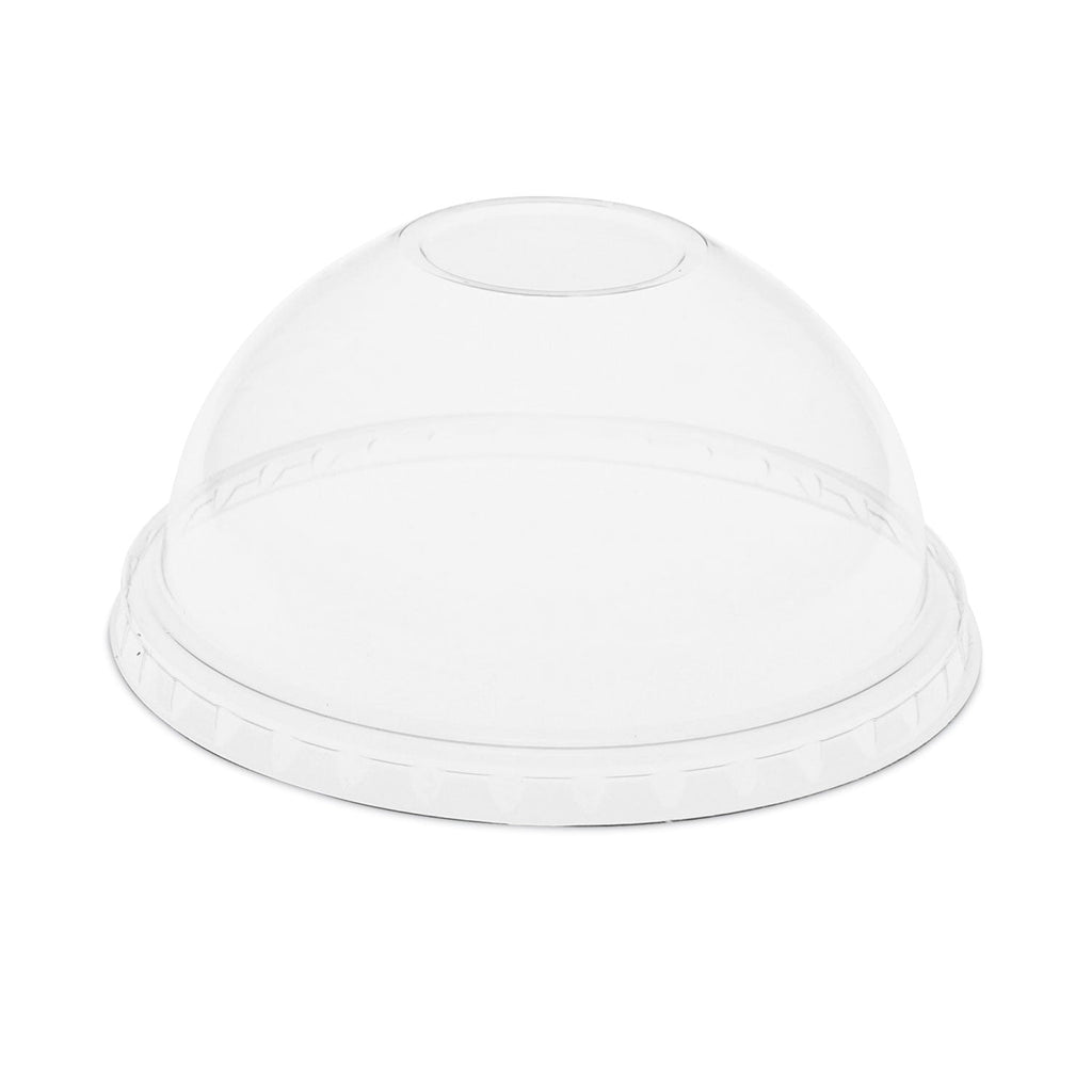 Pactiv Evergreen EarthChoice Strawless RPET Lid, Dome Lid, Clear, Fits 12 oz to 24 oz "B" Cups, Clear, 1,020/Carton
