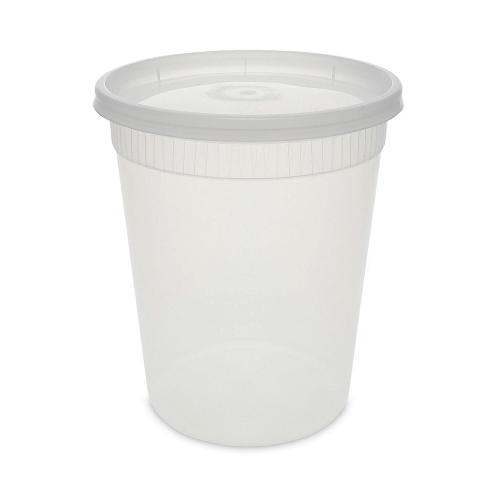 Pactiv Evergreen Newspring DELItainer Microwavable Container, 32 oz, 4 .55 Diameter x 5.55 h, Clear, Plastic, 240/Carton