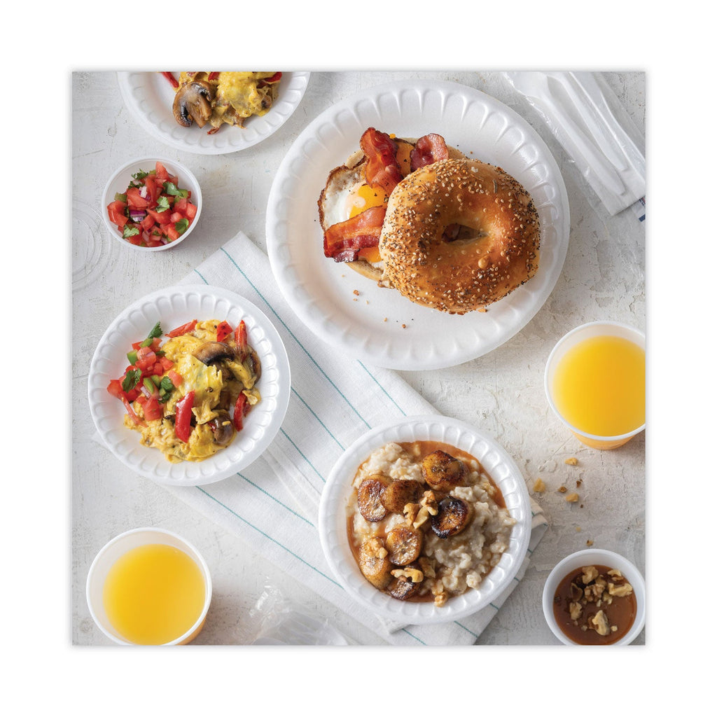 Pactiv Evergreen Placesetter Deluxe Laminated Foam Dinnerware, Plate, 8.88" dia, White, 500/Carton