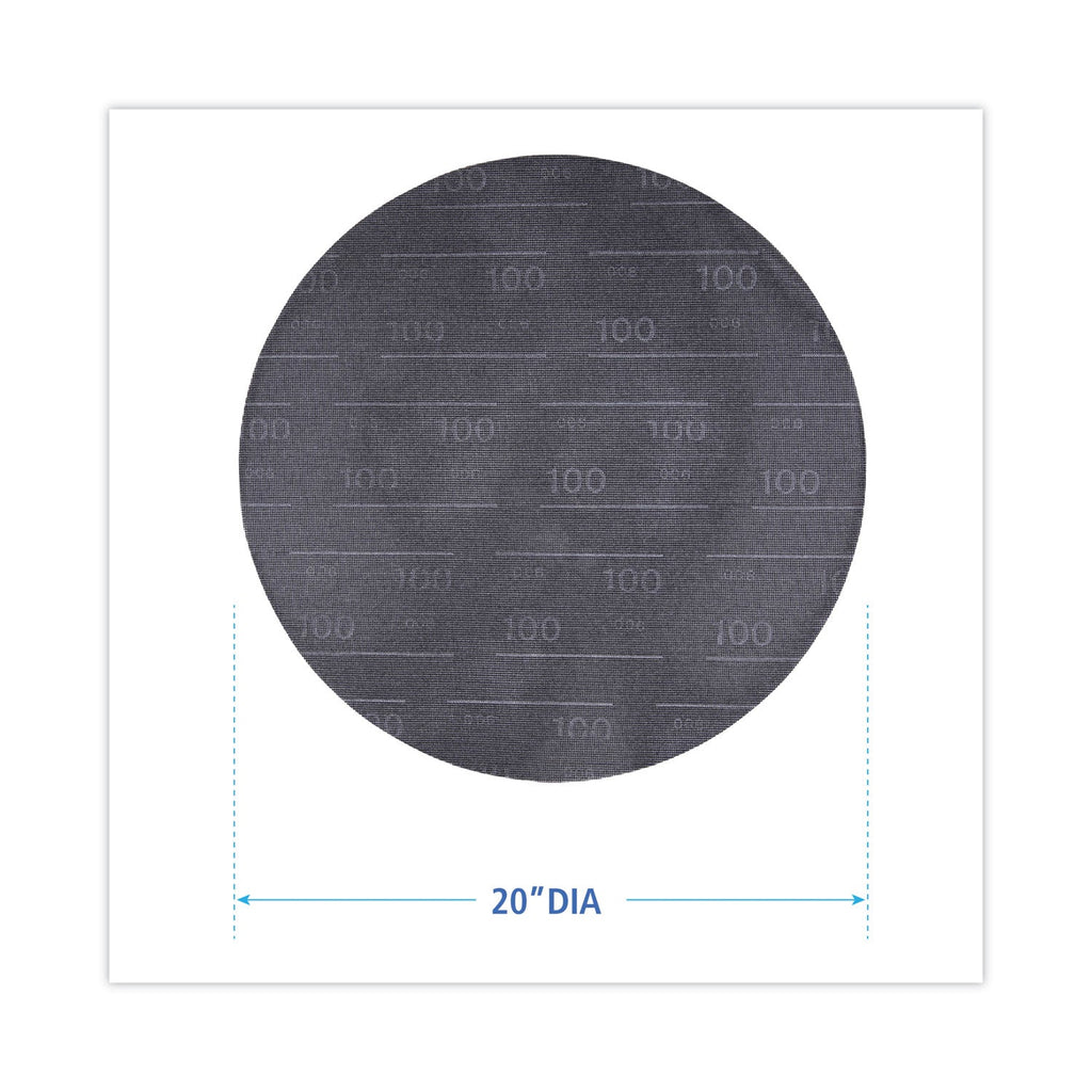 Boardwalk Sanding Screens, 20" Diameter, 100 Grit, Black, 10/Carton