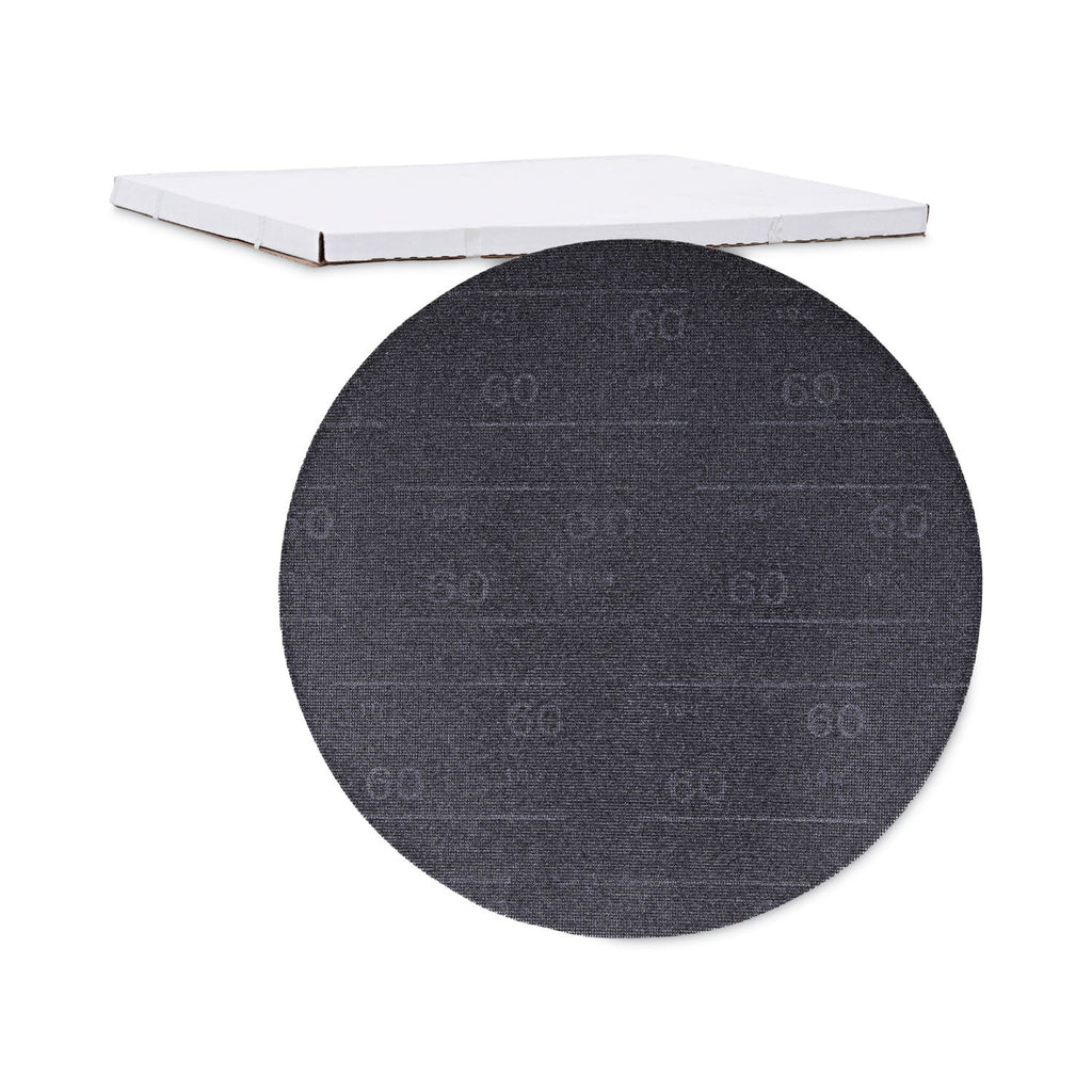 Boardwalk Sanding Screens, 17" Diameter, 60 Grit, Black, 10/Carton