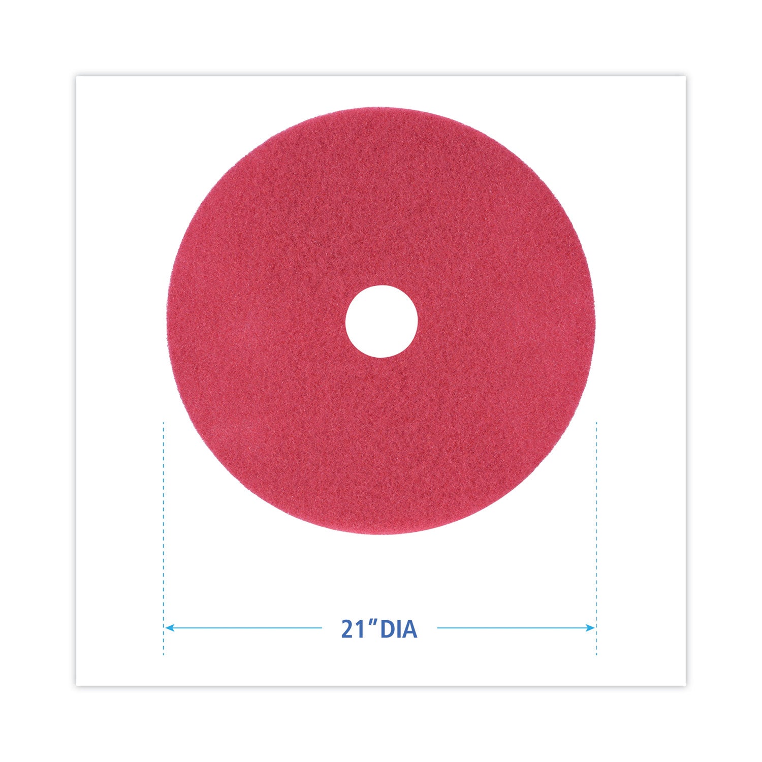 Boardwalk Buffing Floor Pads, 21" Diameter, Red, 5/Carton