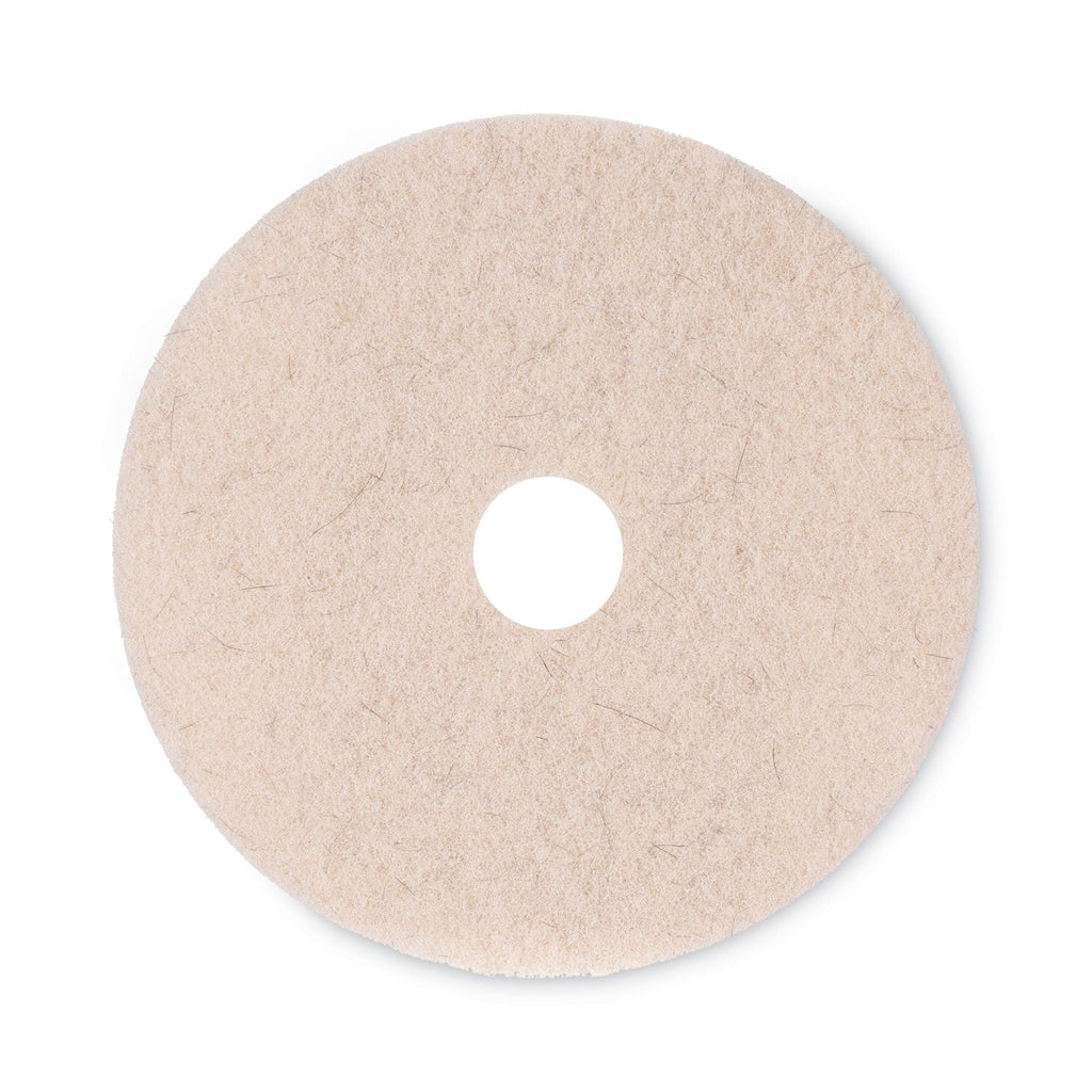 Boardwalk Natural Hog Hair Burnishing Floor Pads, 20" Diameter, Tan, 5/Carton