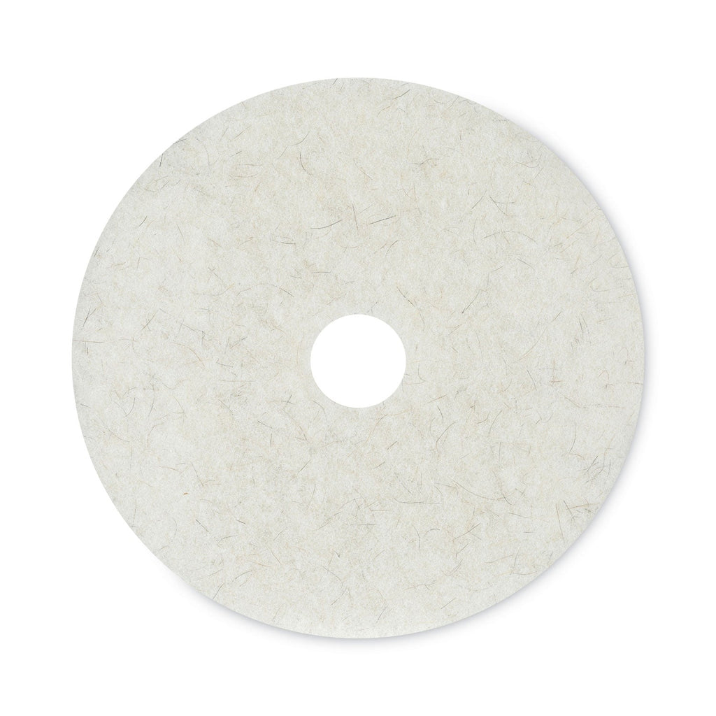 Boardwalk Natural Burnishing Floor Pads, 20" Diameter, White, 5/Carton