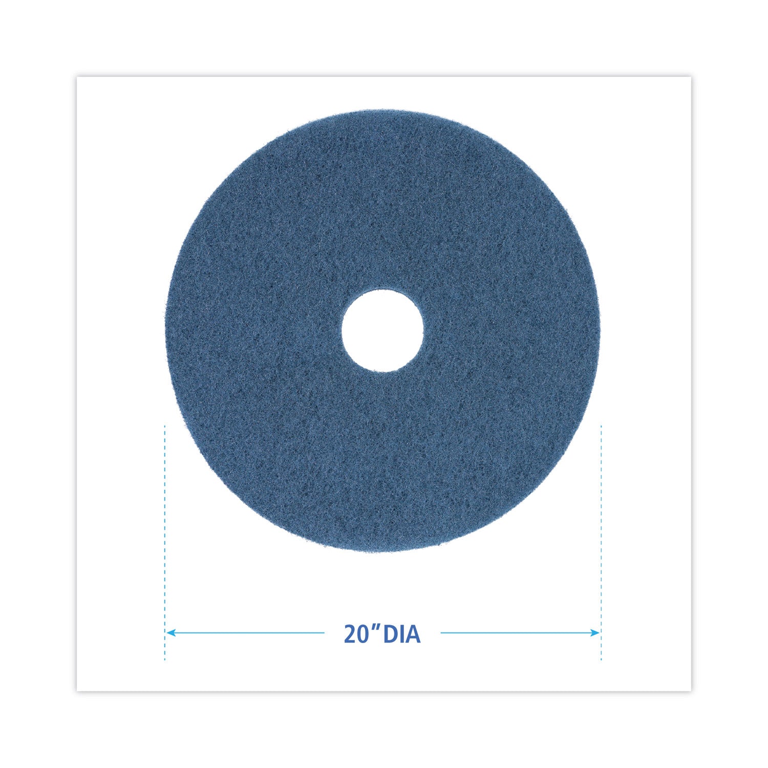 Boardwalk Scrubbing Floor Pads, 20" Diameter, Blue, 5/Carton