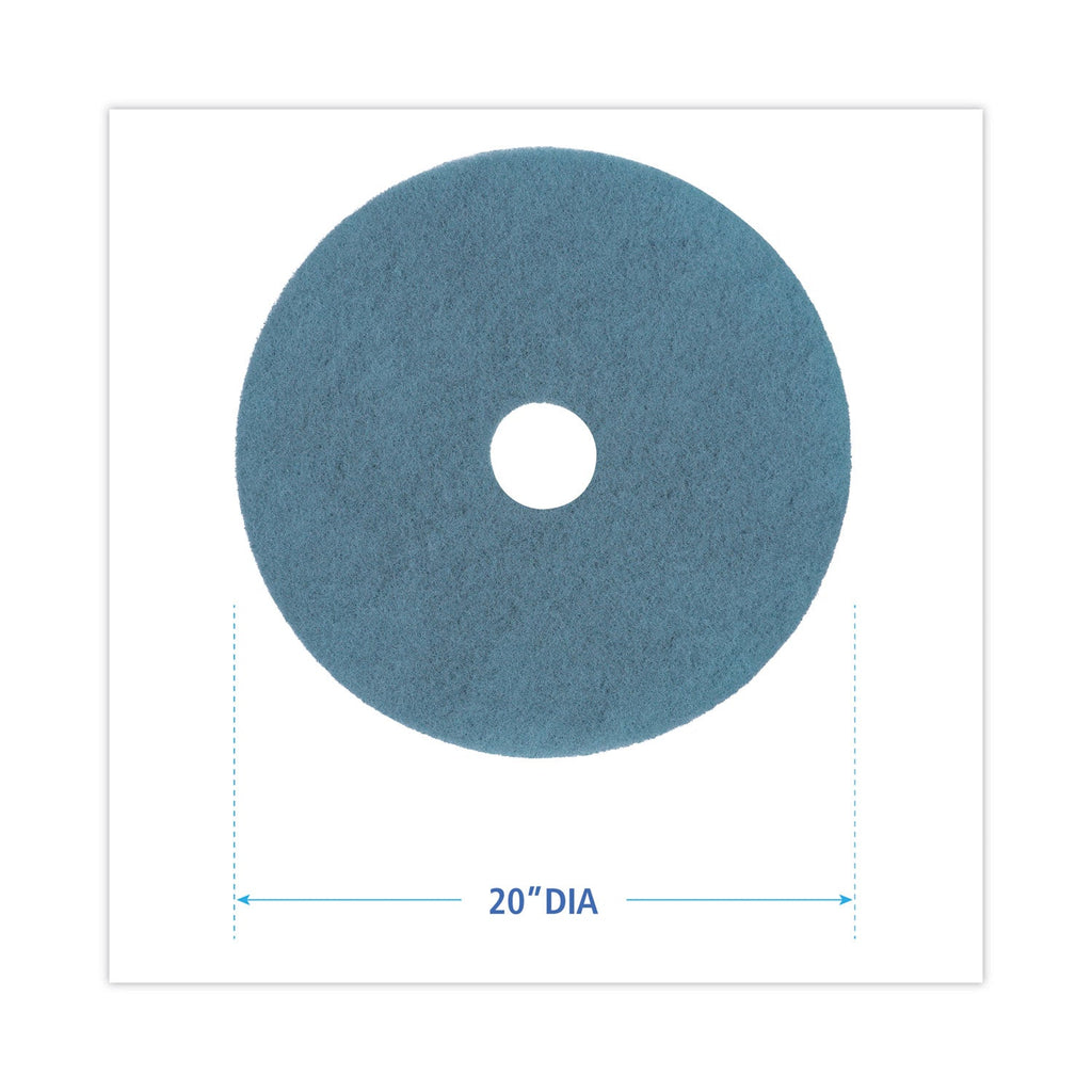 Boardwalk Burnishing Floor Pads, 20" Diameter, Aqua, 5/Carton