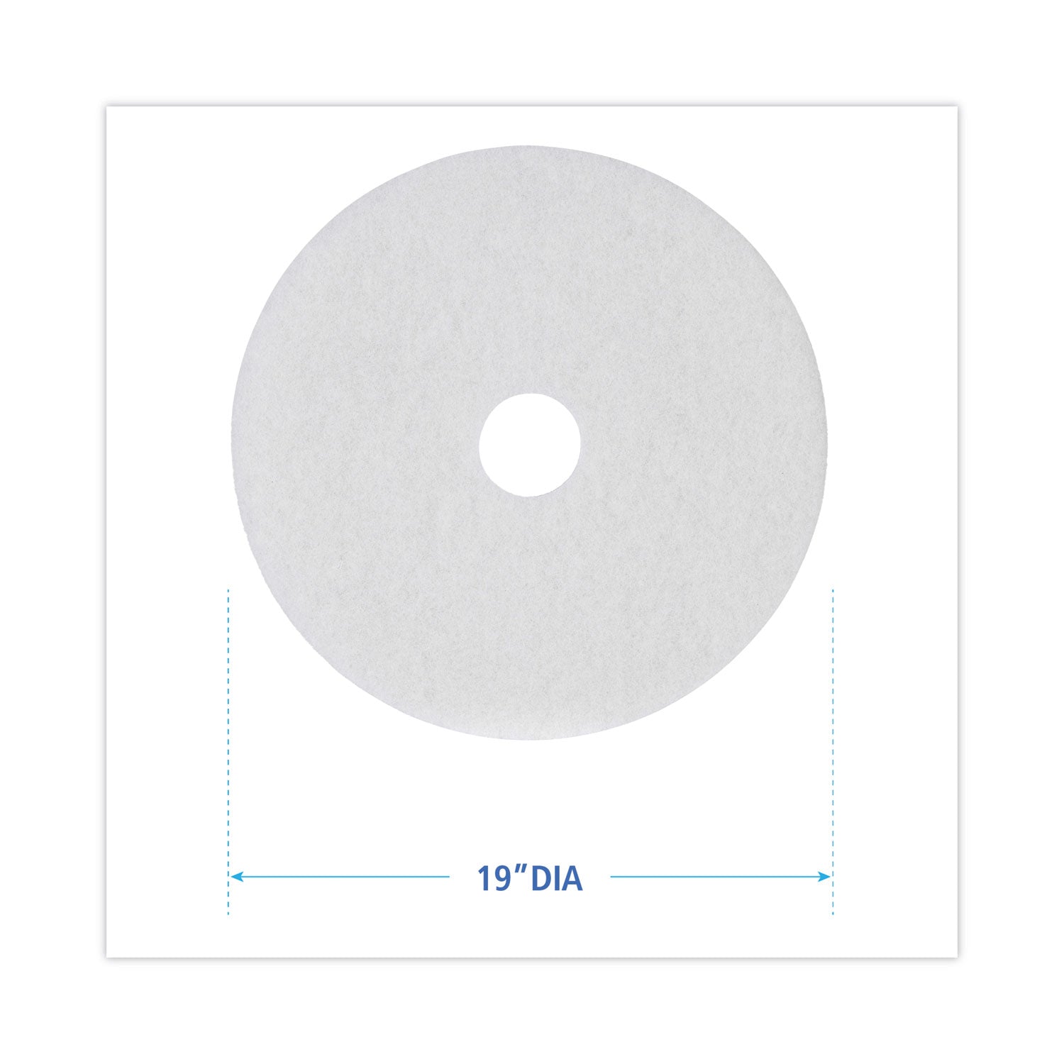 Boardwalk Polishing Floor Pads, 19" Diameter, White, 5/Carton