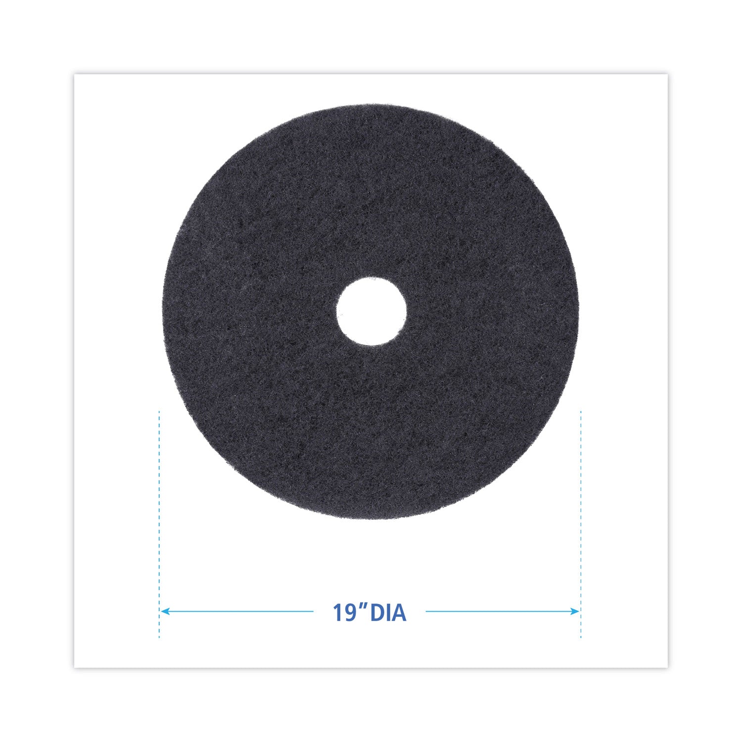 Boardwalk Stripping Floor Pads, 19" Diameter, Black, 5/Carton
