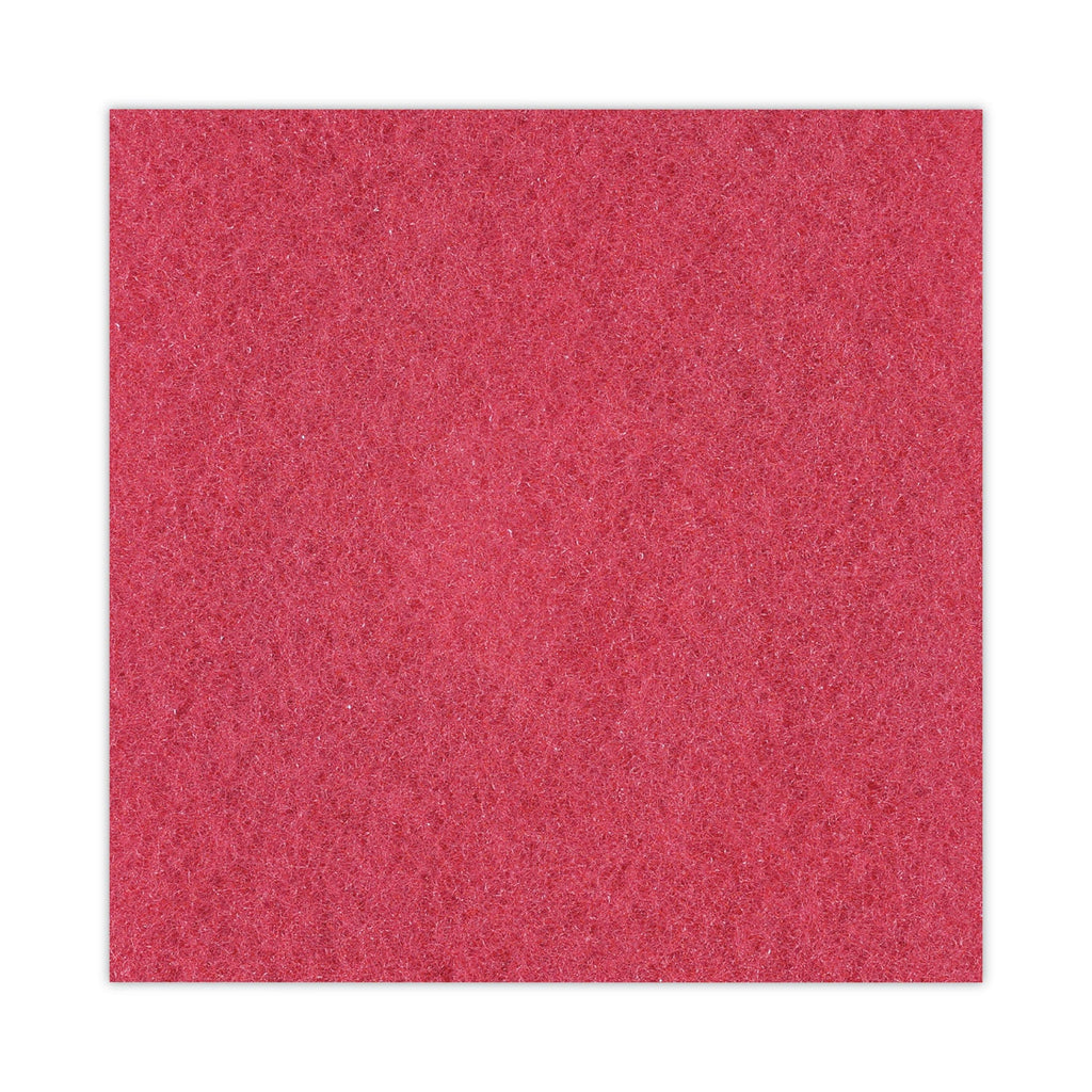Boardwalk Buffing Floor Pads, 18" Diameter, Red, 5/Carton