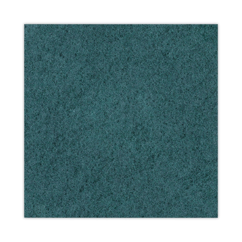 Boardwalk Heavy-Duty Scrubbing Floor Pads, 18" Diameter, Green, 5/Carton