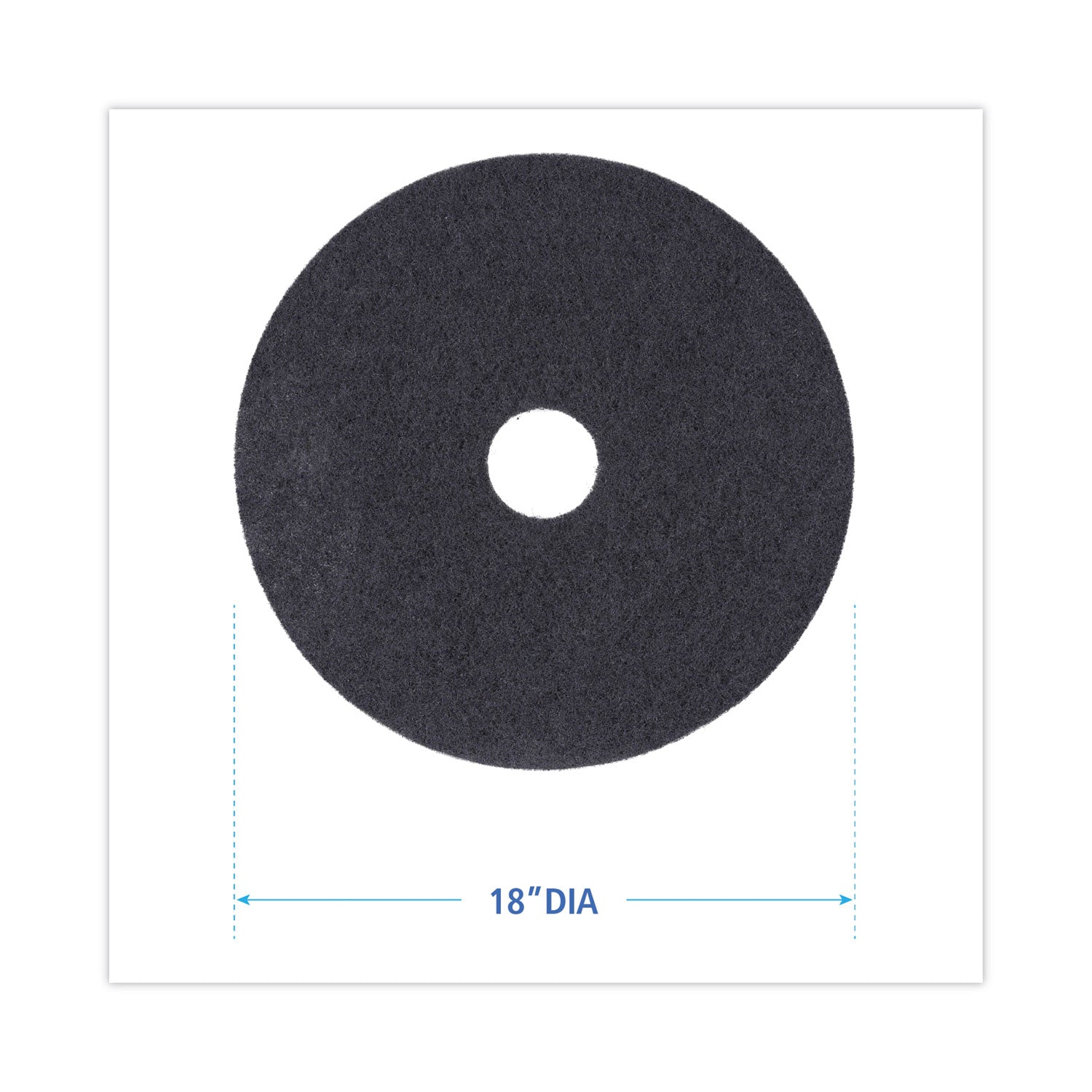 Boardwalk Stripping Floor Pads, 18" Diameter, Black, 5/Carton