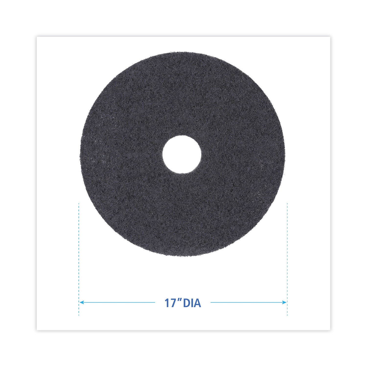 Boardwalk High Performance Stripping Floor Pads, 17" Diameter, Black, 5/Carton