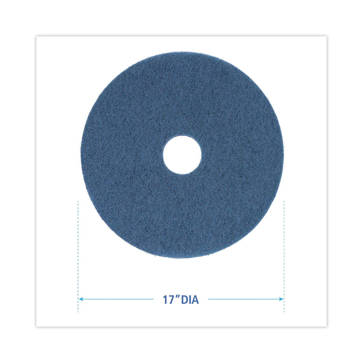 Boardwalk Scrubbing Floor Pads, 17" Diameter, Blue, 5/Carton