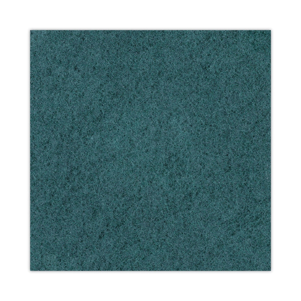 Boardwalk Heavy-Duty Scrubbing Floor Pads, 16" Diameter, Green, 5/Carton