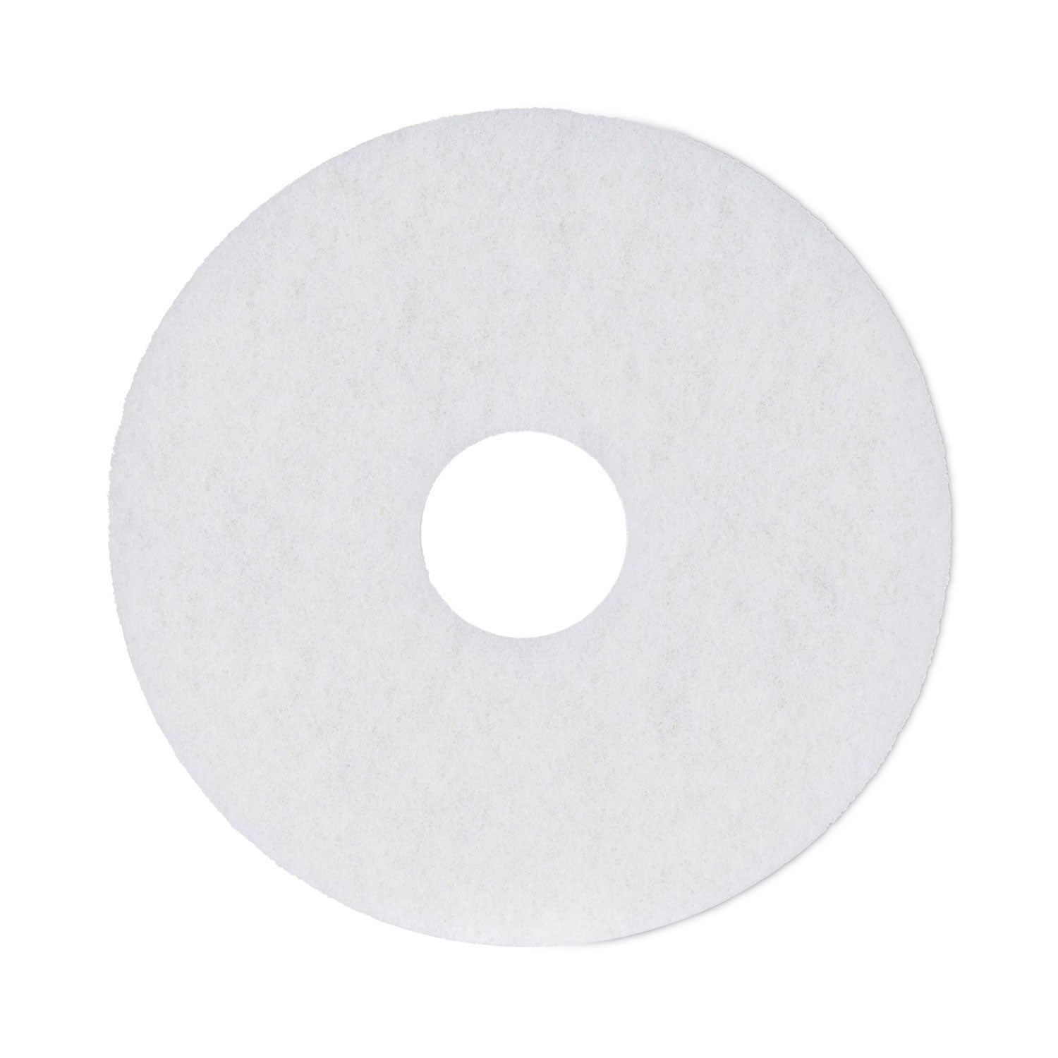 Boardwalk Polishing Floor Pads, 13" Diameter, White, 5/Carton