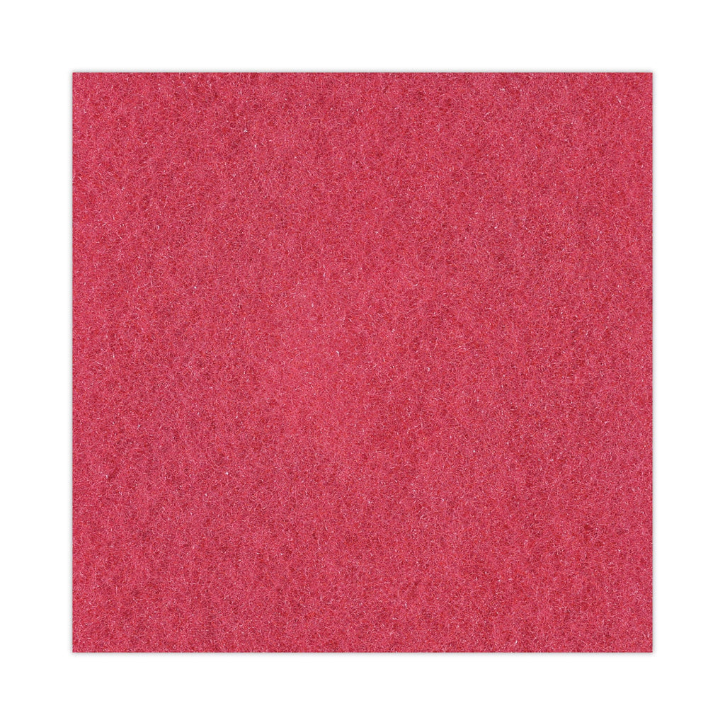 Boardwalk Buffing Floor Pads, 13" Diameter, Red, 5/Carton