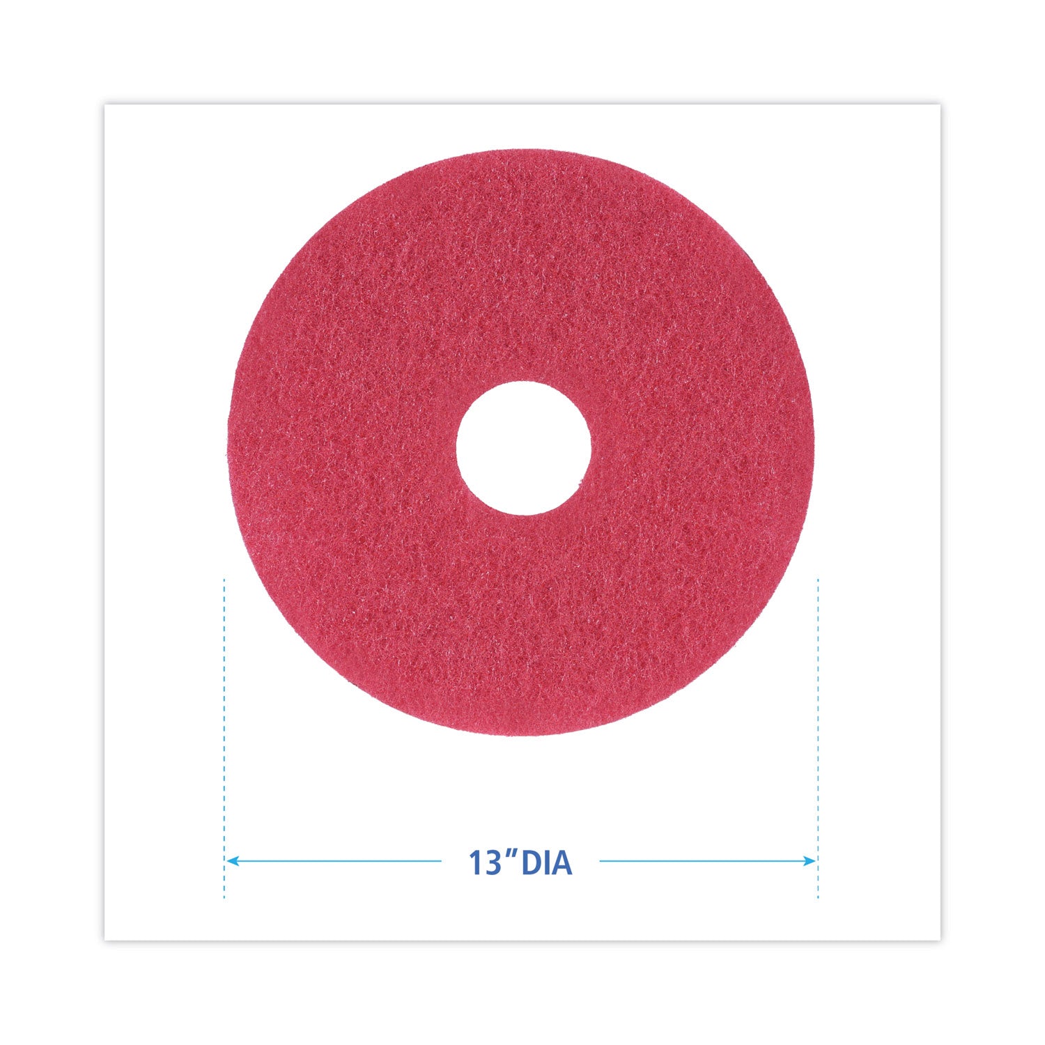 Boardwalk Buffing Floor Pads, 13" Diameter, Red, 5/Carton
