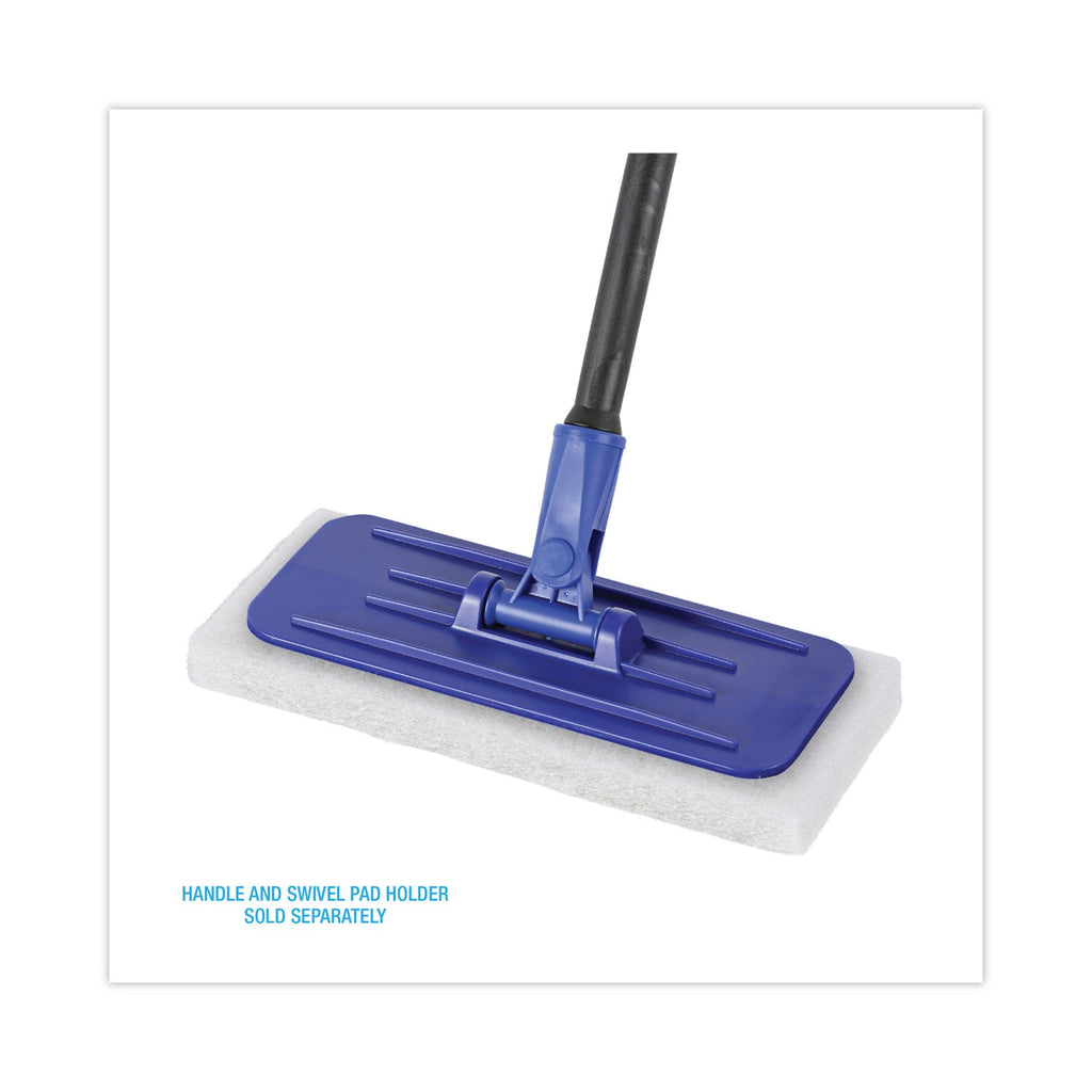 Boardwalk Light Duty Scour Pad, 4.63  x 10, White, 20/Carton