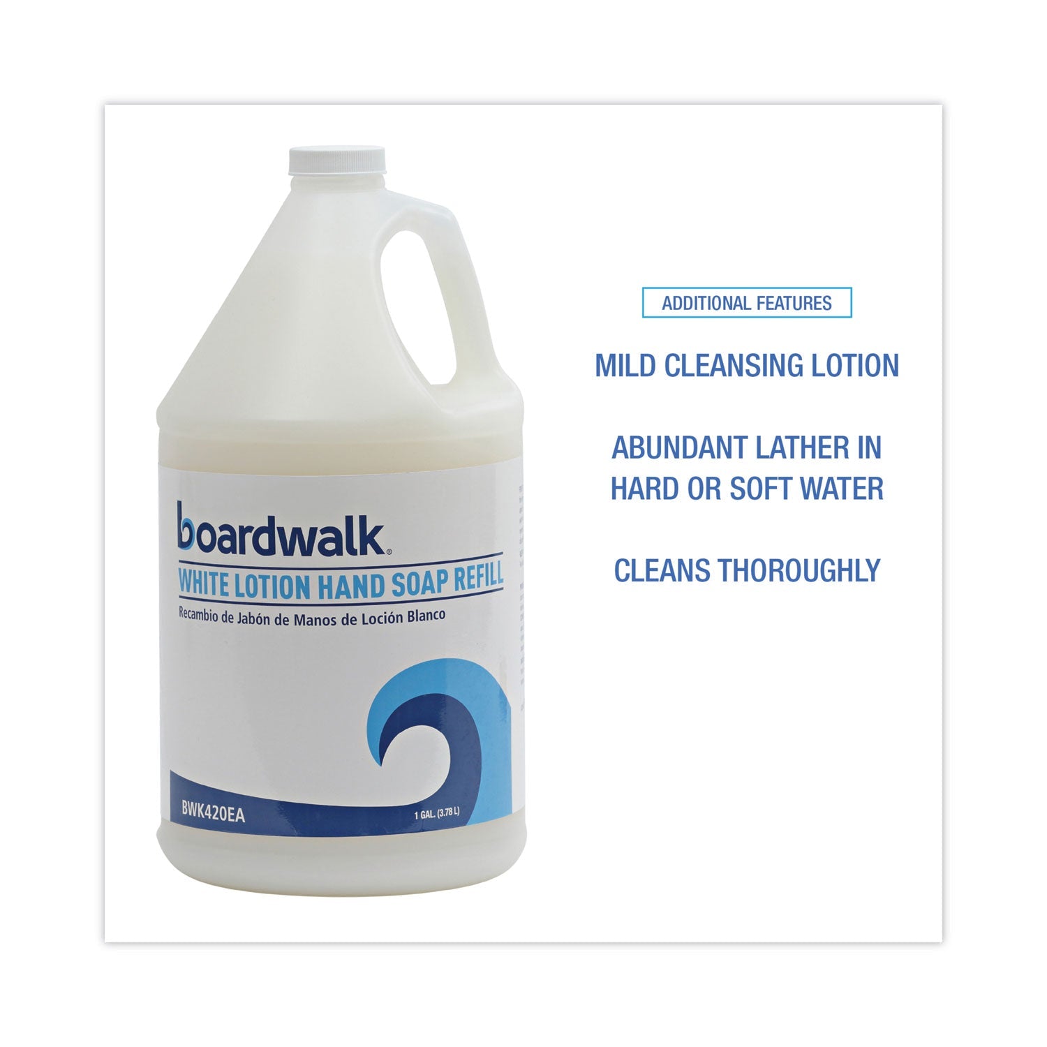 Boardwalk Mild Cleansing Lotion Soap, Cherry Scent, Liquid, 1 gal Bottle