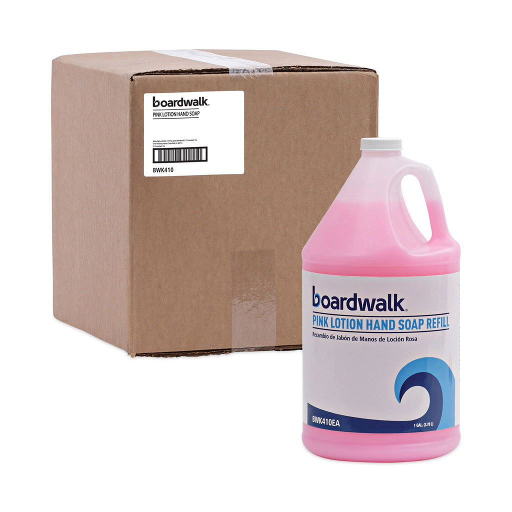 Boardwalk Mild Cleansing Pink Lotion Soap, Cherry Scent, Liquid, 1 gal Bottle, 4/Carton