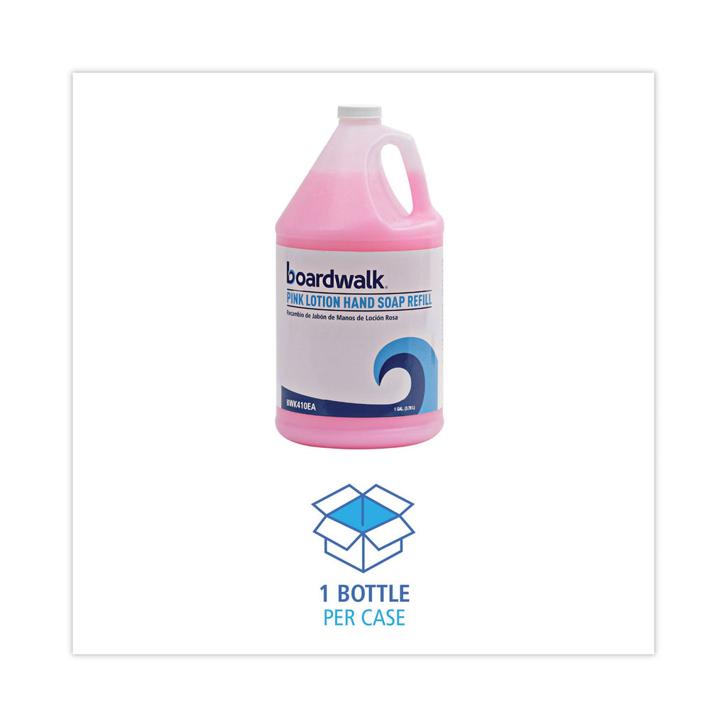 Boardwalk Mild Cleansing Pink Lotion Soap, Cherry Scent, Liquid, 1 gal Bottle