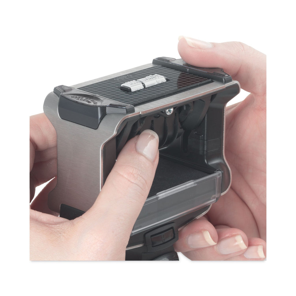 Trodat Professional 12-Message Date Stamp, Self-Inking, 2.25 x 0.38, Black