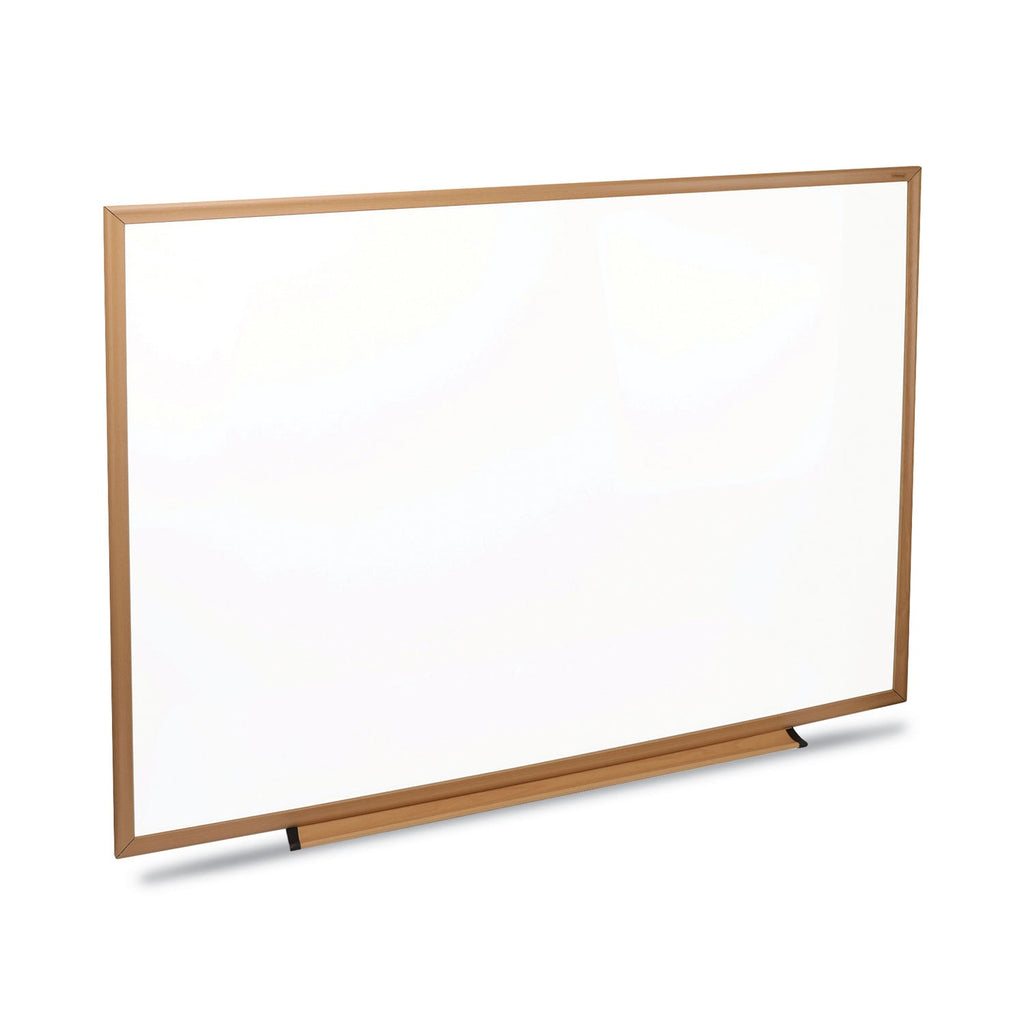 Universal Dry Erase Board, Melamine, 48 x 36, Oak Frame