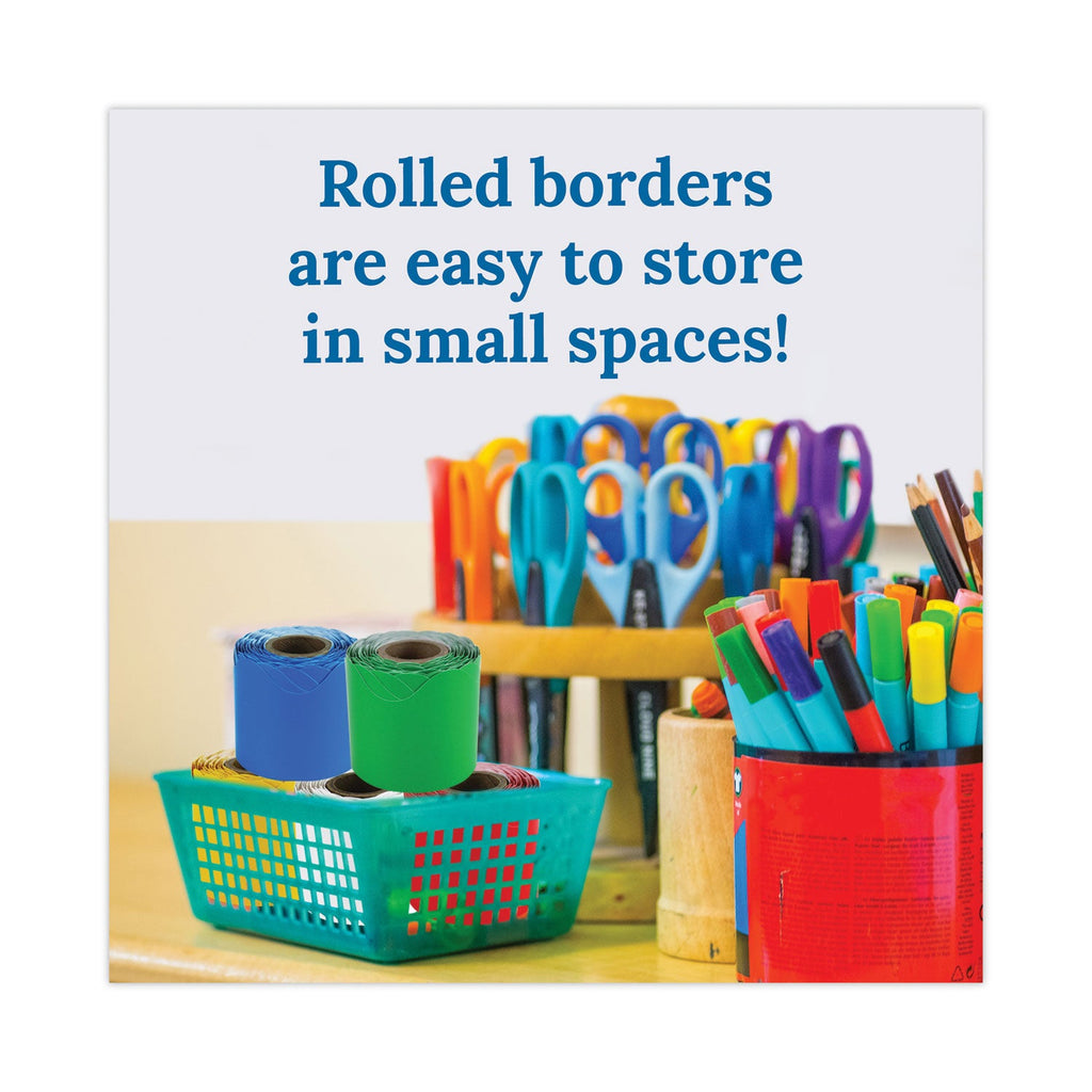Carson-Dellosa Education Rolled Scalloped Border Set, 2.25" x  36 ft, Assorted, 6/Set