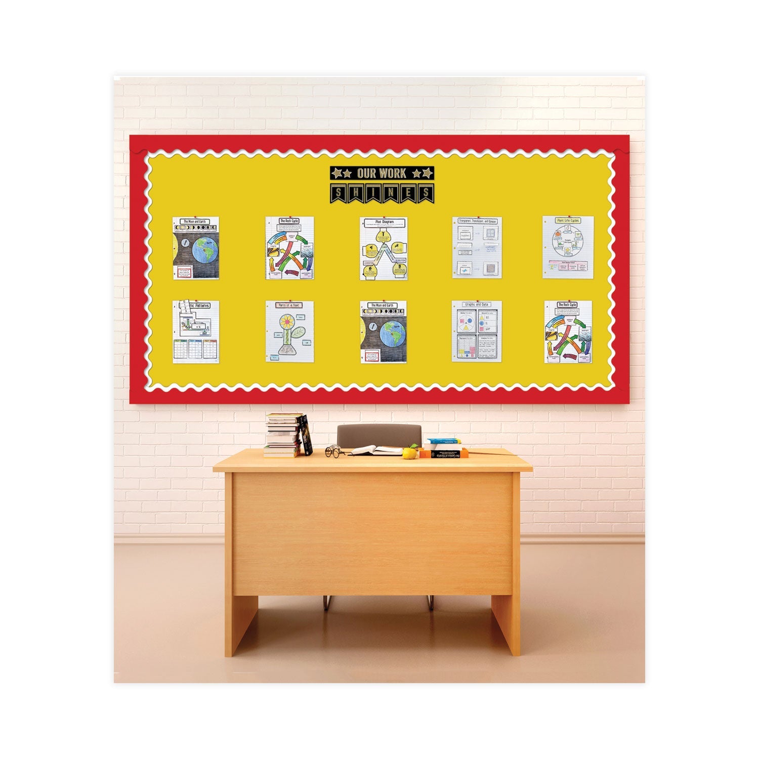 Carson-Dellosa Education Rolled Scalloped Borders, 2.25" x 65 ft, Red