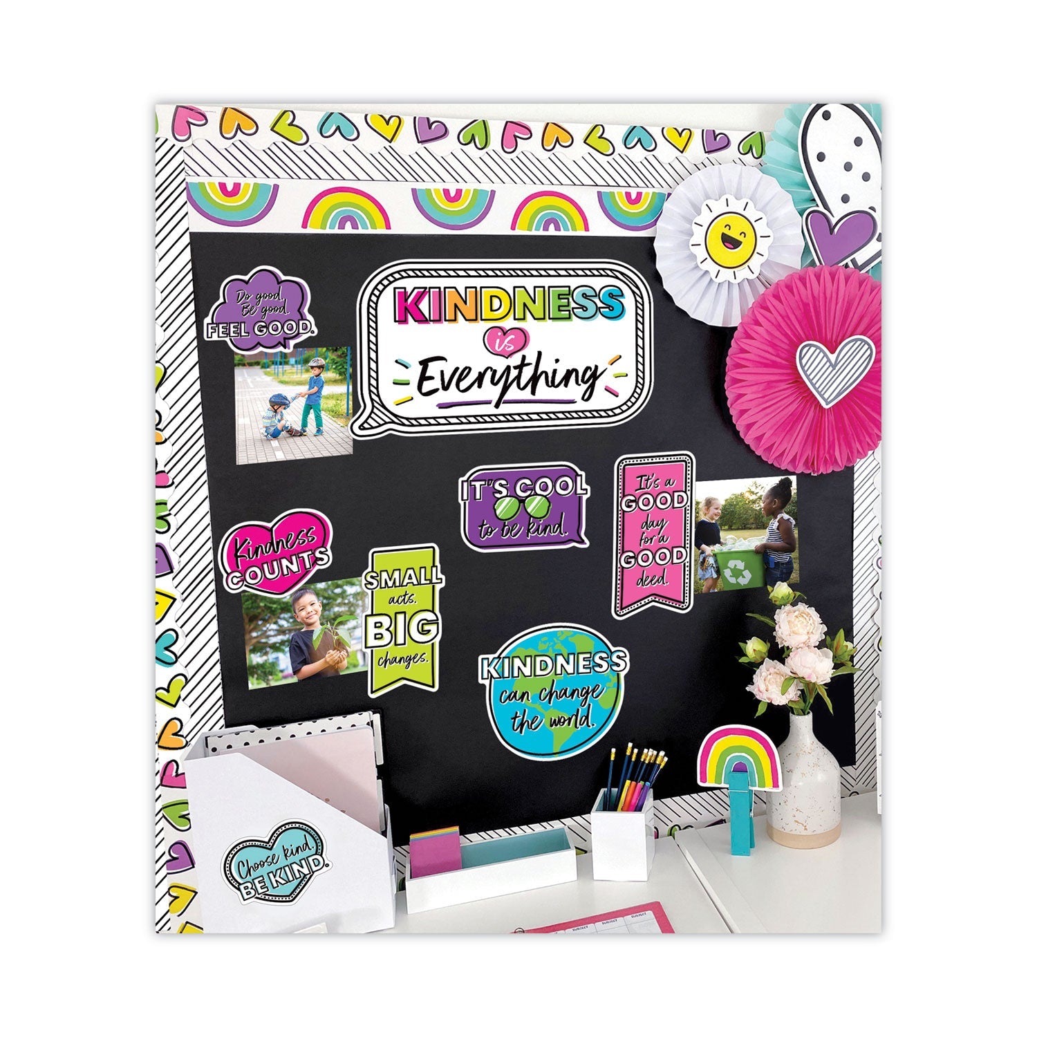 Carson-Dellosa Education Kind Vibes Mini Bulletin Board Set, Motivation/Inspiration, 14 Pieces