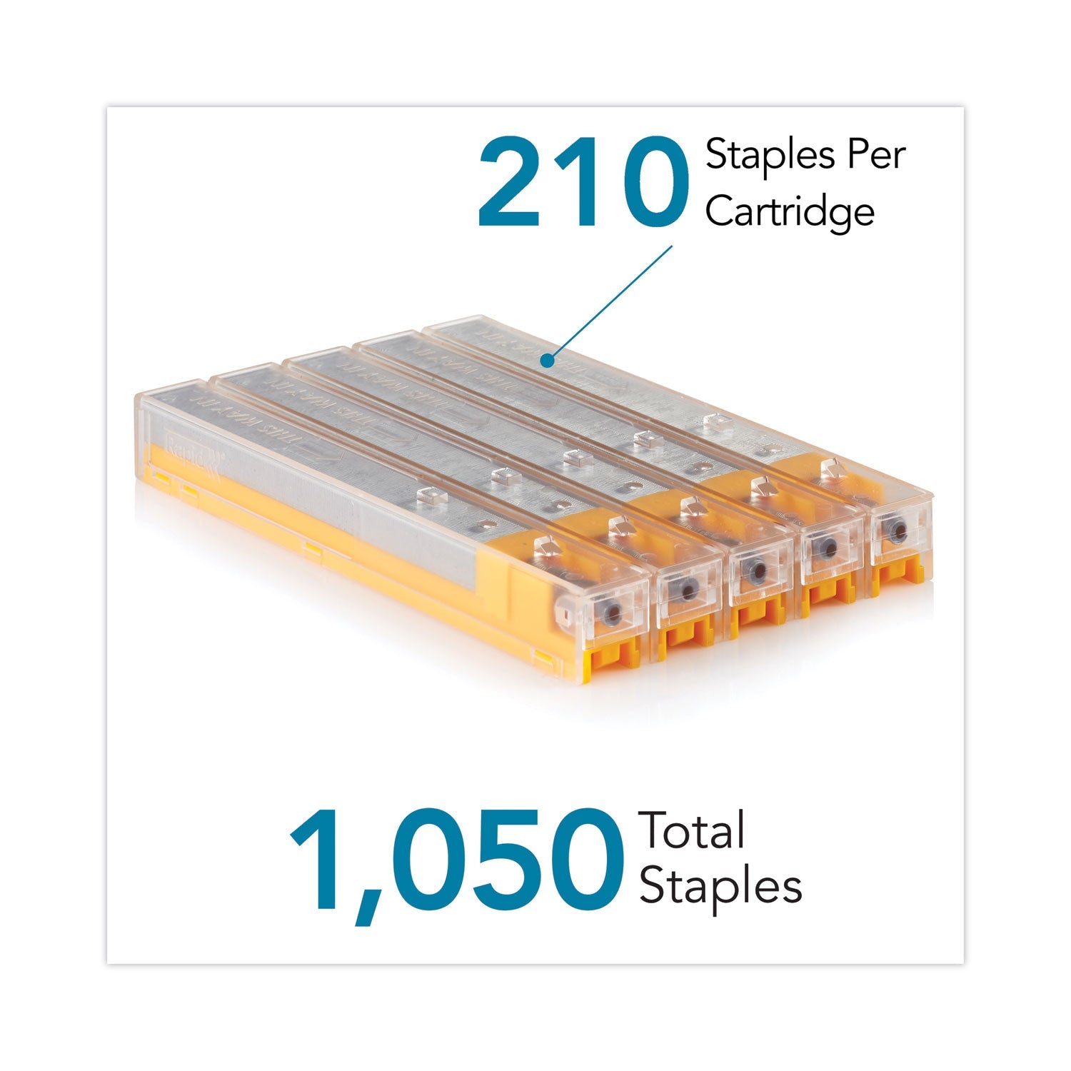 Rapid Staple Cartridge, 0.31" Leg, 0.5" Crown, Steel, 210/Cartridge, 5 Cartridges/Pack, 1,050/Pack