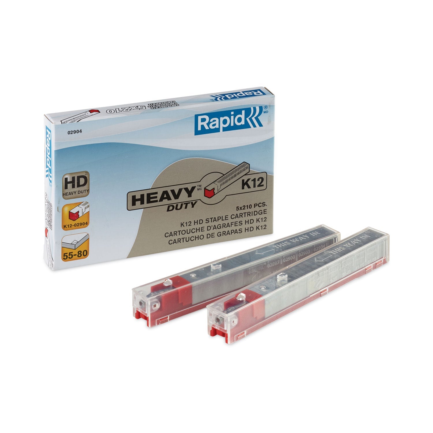 Rapid Staple Cartridge, 0.47" Leg, 0.5" Crown, Steel, 210/Cartridge, 5 Cartridges/Pack, 1,050/Pack