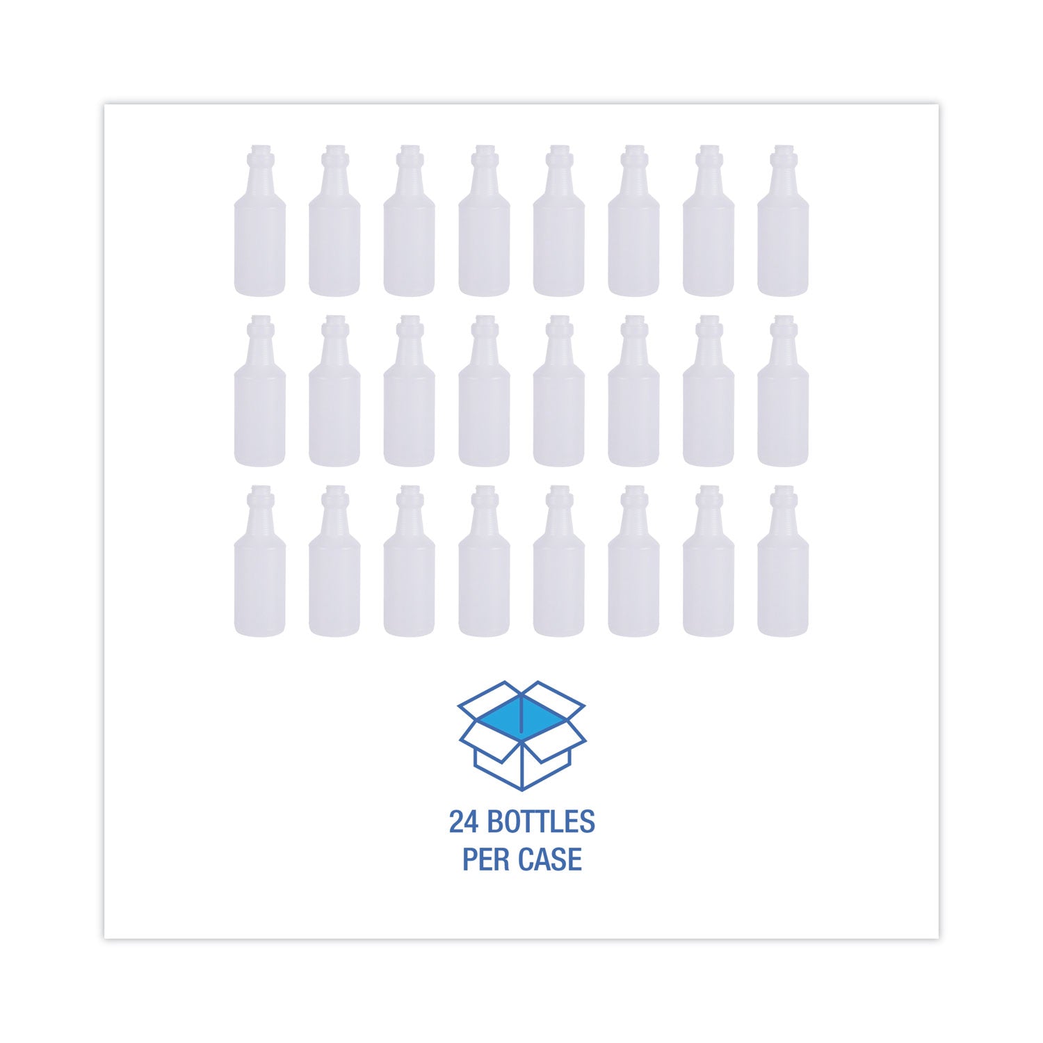 Boardwalk Handi-Hold Spray Bottle, 16 oz, Clear, 24/Carton