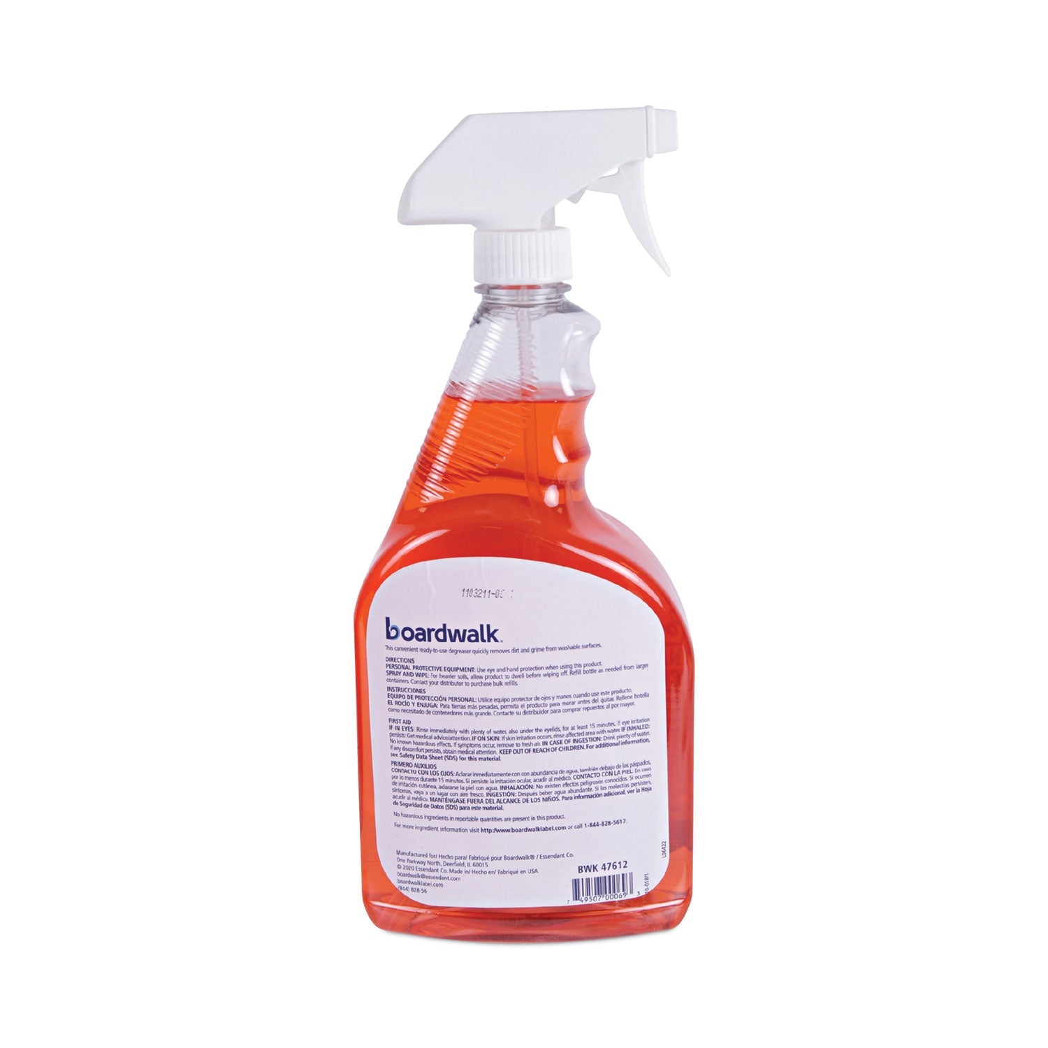 Boardwalk Green Natural Grease and Grime Cleaner, 32 oz Spray Bottle, 12/Carton