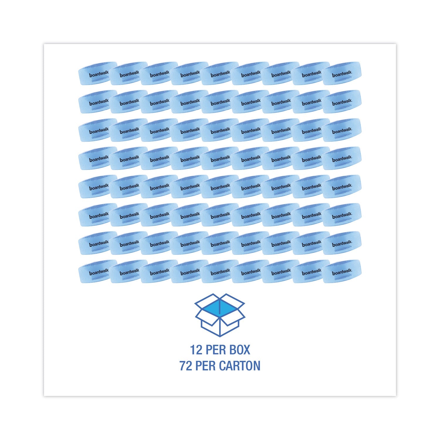 Boardwalk Bowl Clip, Cotton Blossom Scent, Blue, 12/Box, 6 Boxes/Carton