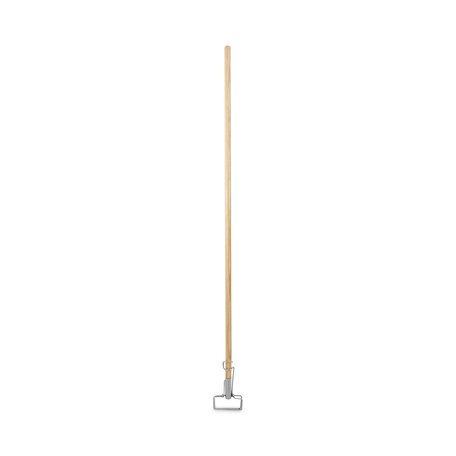 Boardwalk Spring Grip Metal Head Mop Handle for Most Mop Heads, Wood, 60", Natural