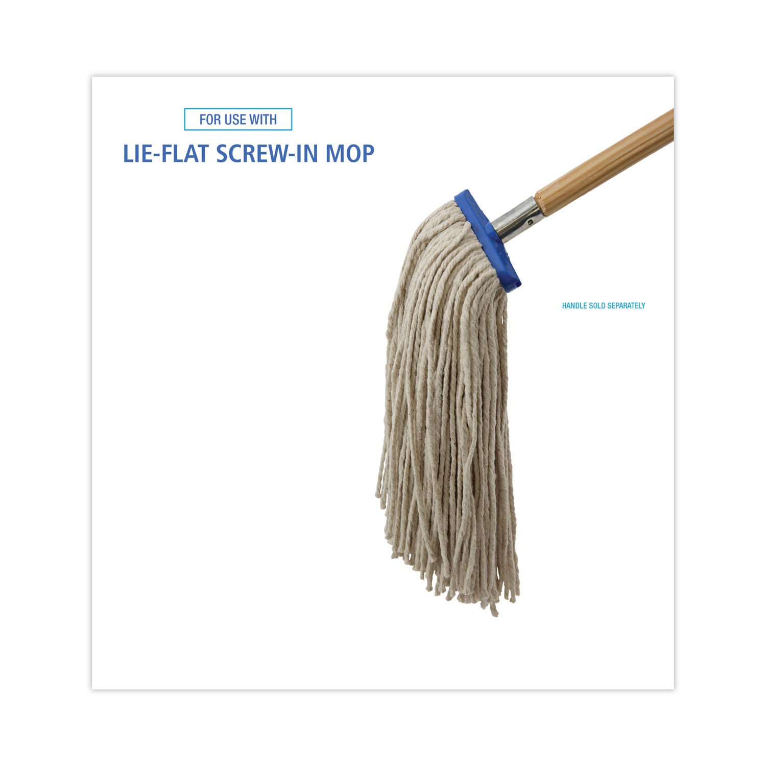 Boardwalk Cut-End Lie-Flat Wet Mop Head, Cotton, 16oz, White