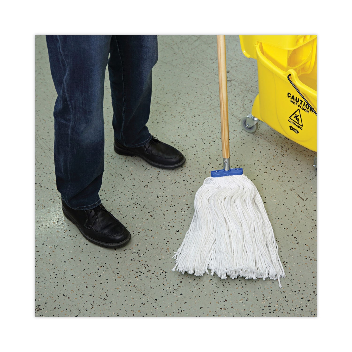 Boardwalk Cut-End Lie-Flat Wet Mop Head, Rayon, 24oz, White