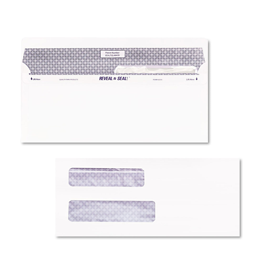 Quality Park Reveal-N-Seal Envelope, #8 5/8, Commercial Flap, Self-Adhesive Closure, 3.63 x 8.63, White, 500/Box