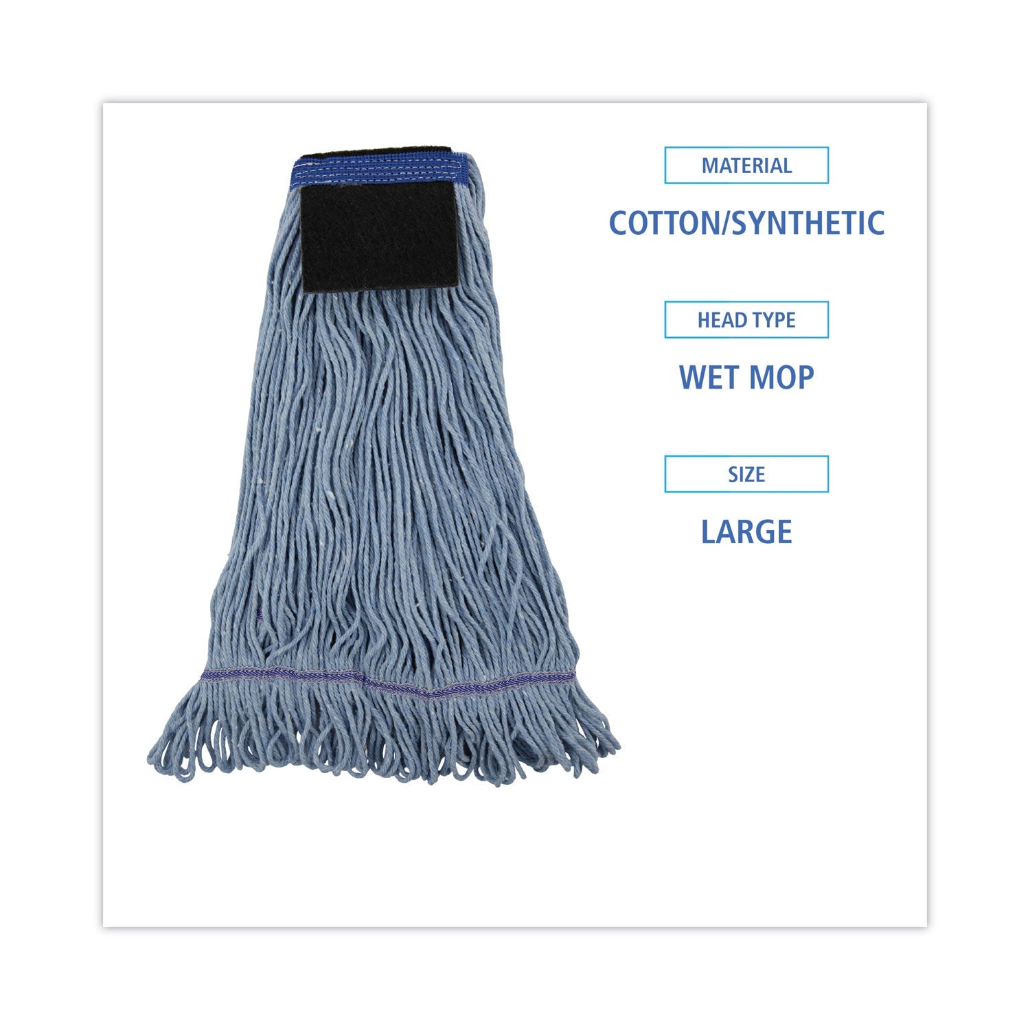 Boardwalk Mop Head, Loop-End, Cotton With Scrub Pad, Large, 12/Carton