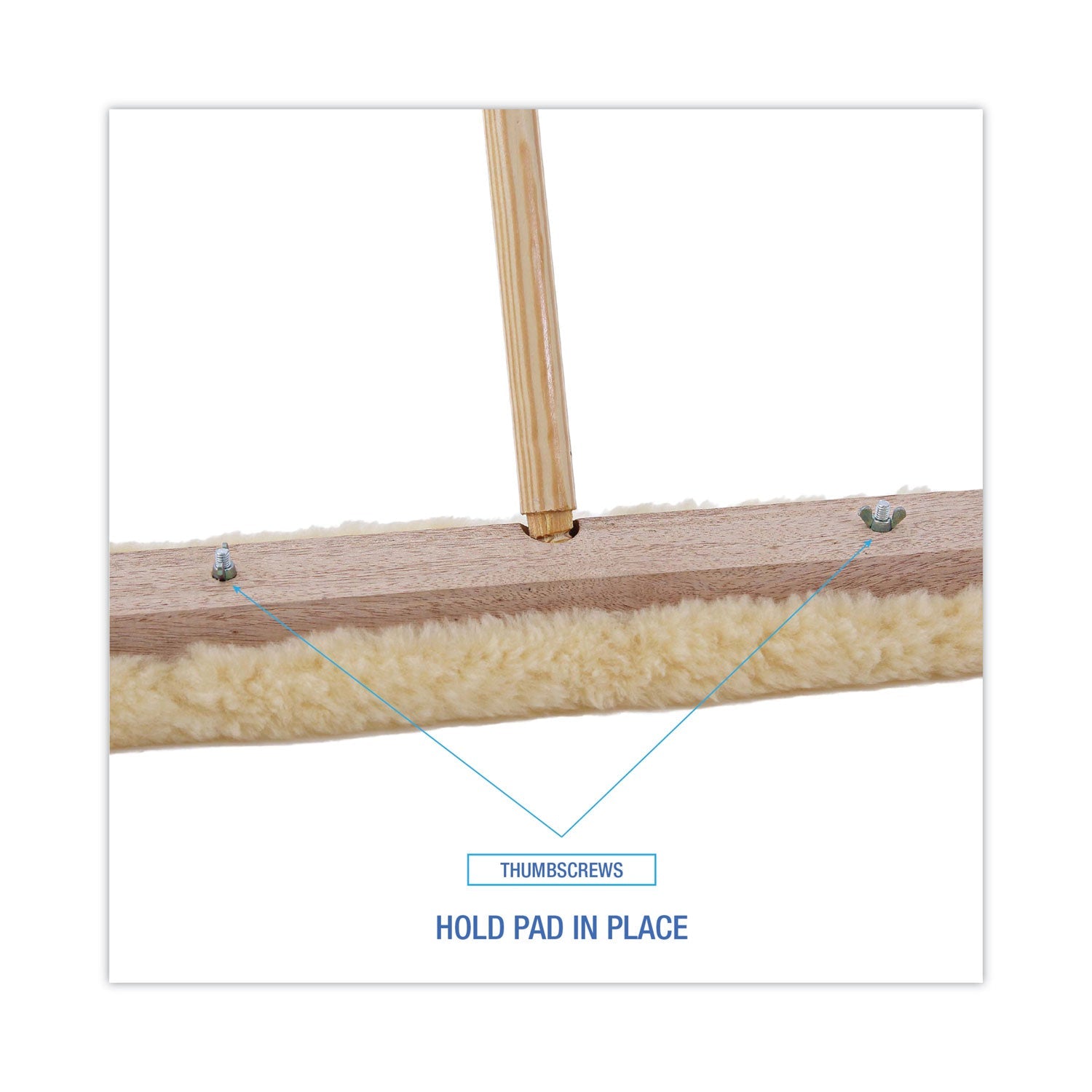 Boardwalk Mop Head, Finish Applicator, Lambswool, 18-Inch, White