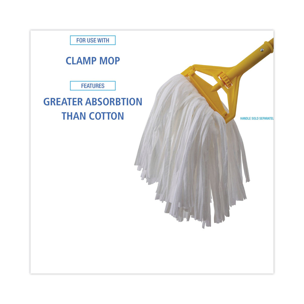 Boardwalk Nonwoven Cut End Edge Mop, Rayon/Polyester, #20, White, 12/Carton