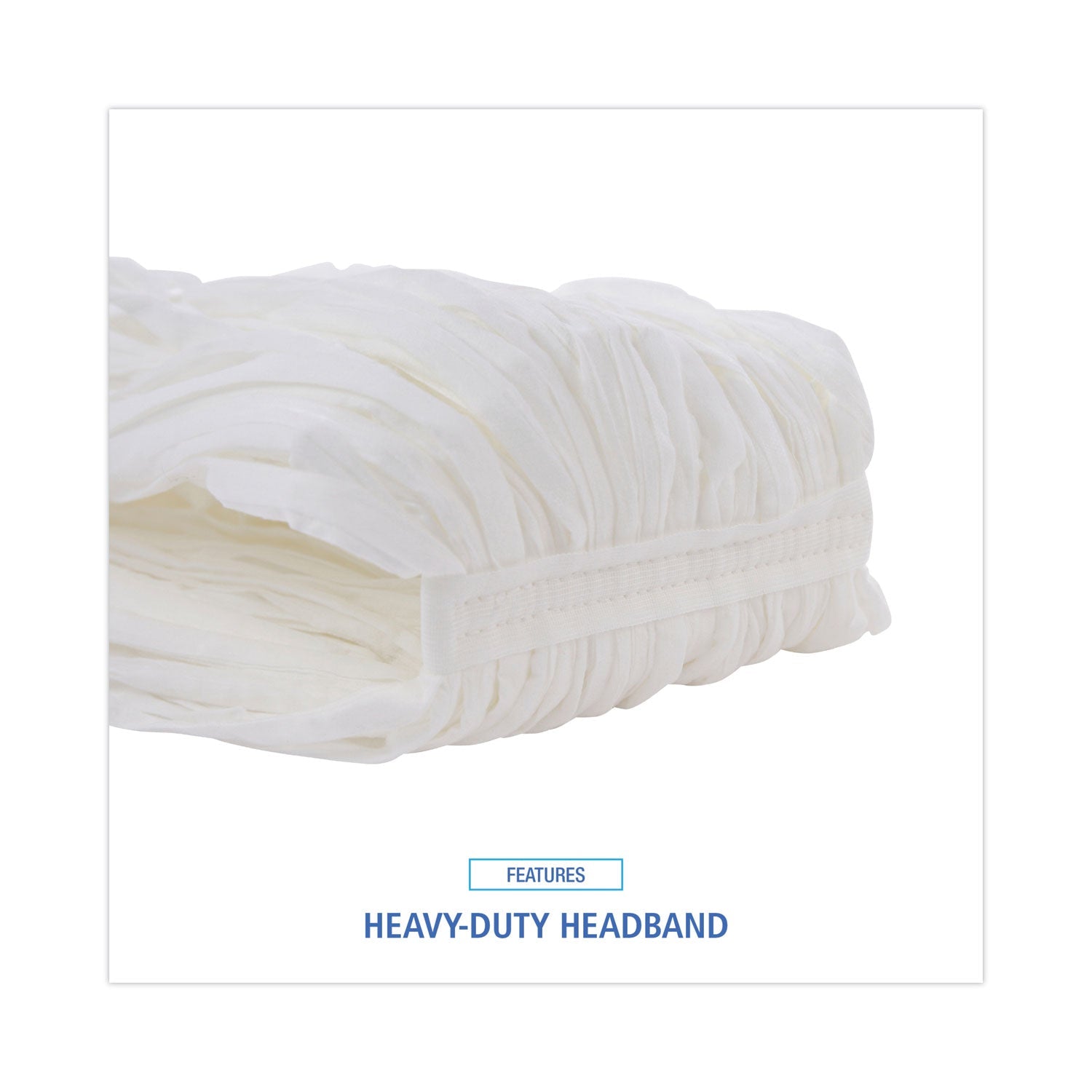 Boardwalk Nonwoven Cut End Edge Mop, Rayon/Polyester, #20, White, 12/Carton
