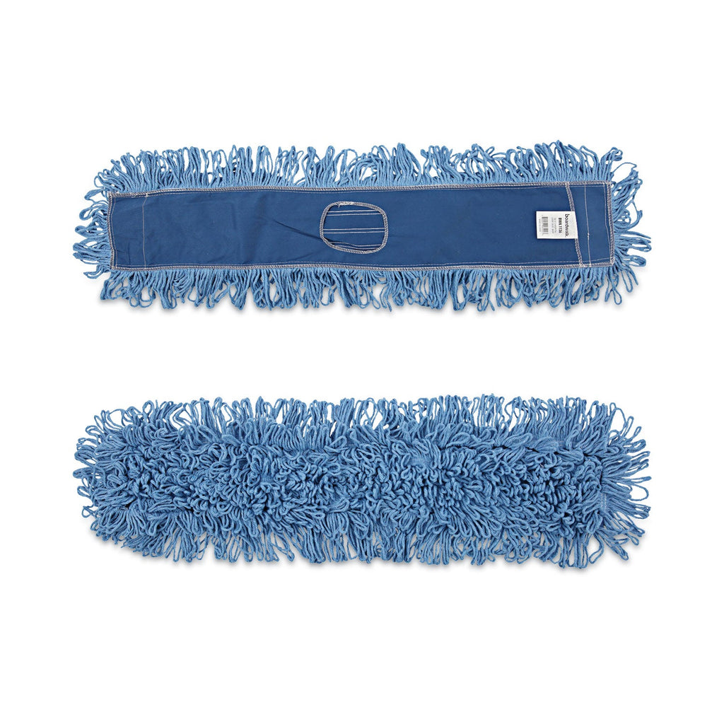 Boardwalk Dry Mopping Kit, 36 x 5 Blue Blended Synthetic Head, 60" Natural Wood/Metal Handle