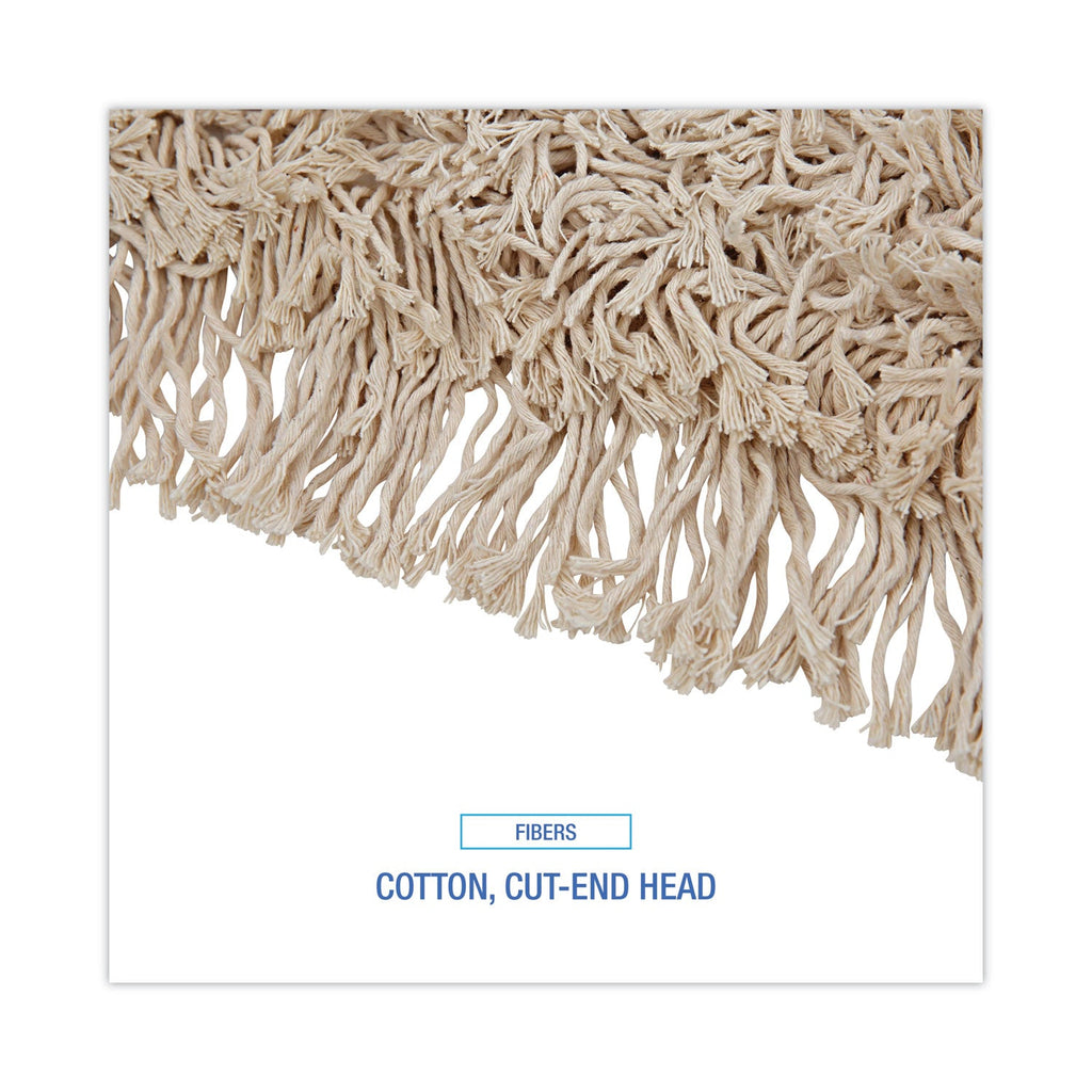 Boardwalk Cotton Dry Mopping Kit, 36 x 5 Natural Cotton Head, 60" Natural Wood Handle