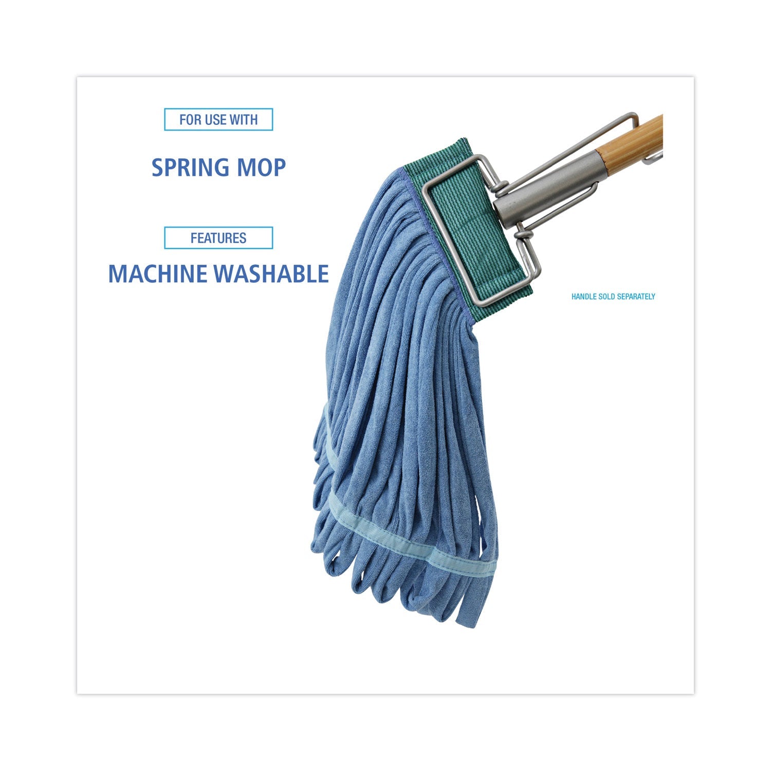 Boardwalk Microfiber Looped-End Wet Mop Heads, Medium, Blue, 12/Carton, 12/Carton